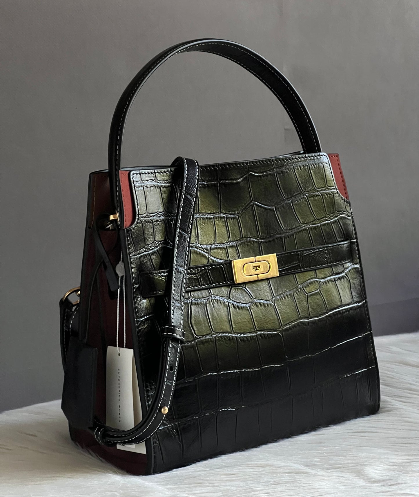 Tory Burch Small Lee Radziwill Embossed Double Bag