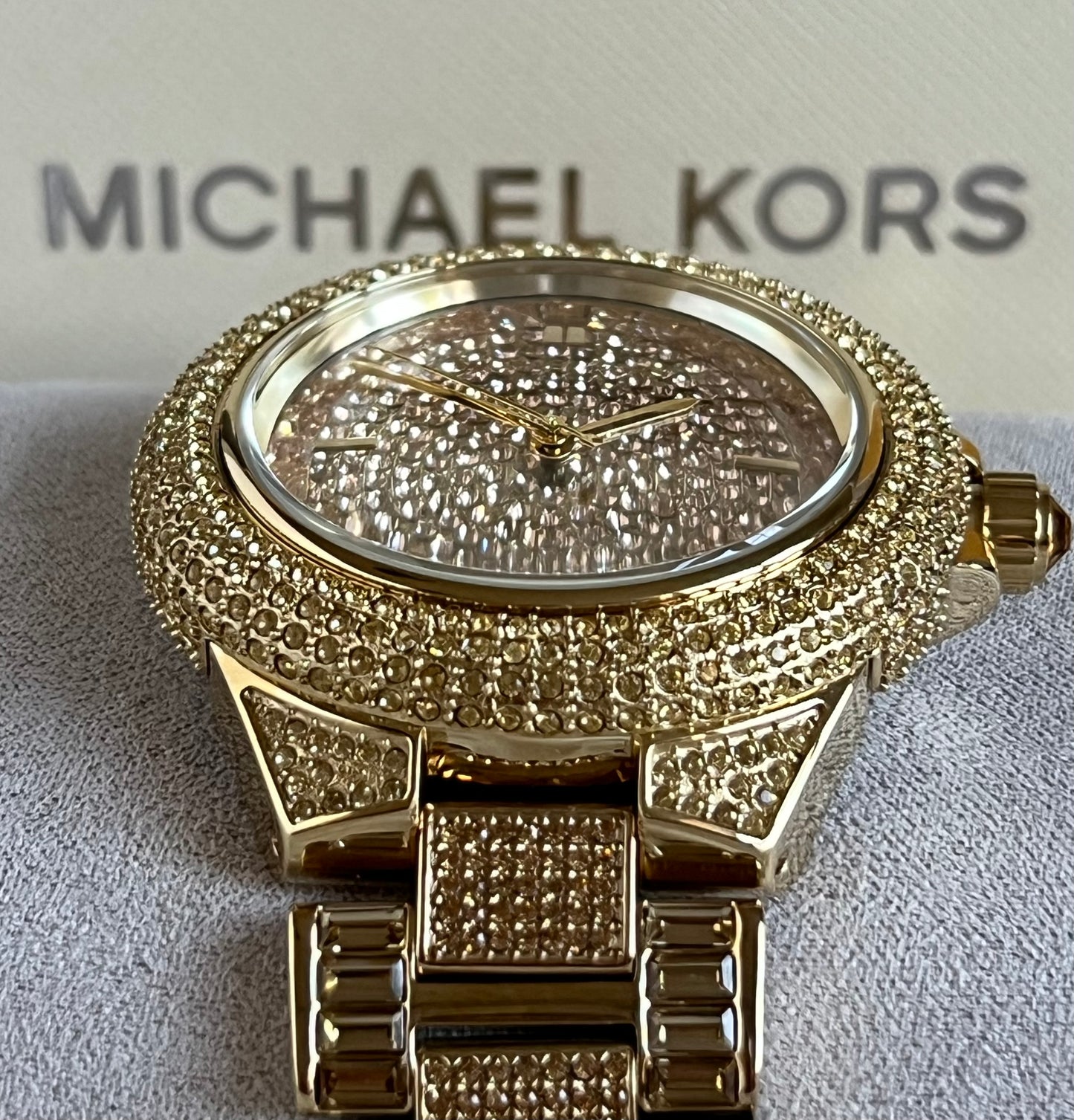 Michael Kors Women’s Oversized Camille Pavé Gold-Tone Watch