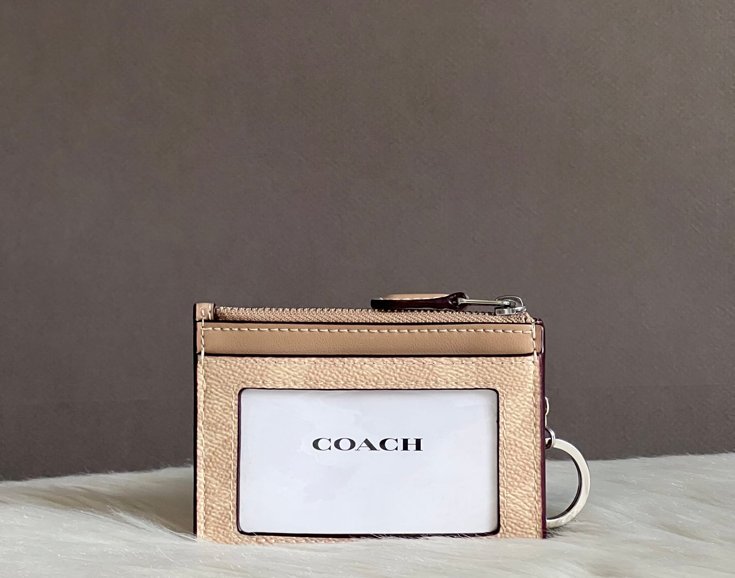 Coach Mini Skinny Id Case In Signature Canvas
