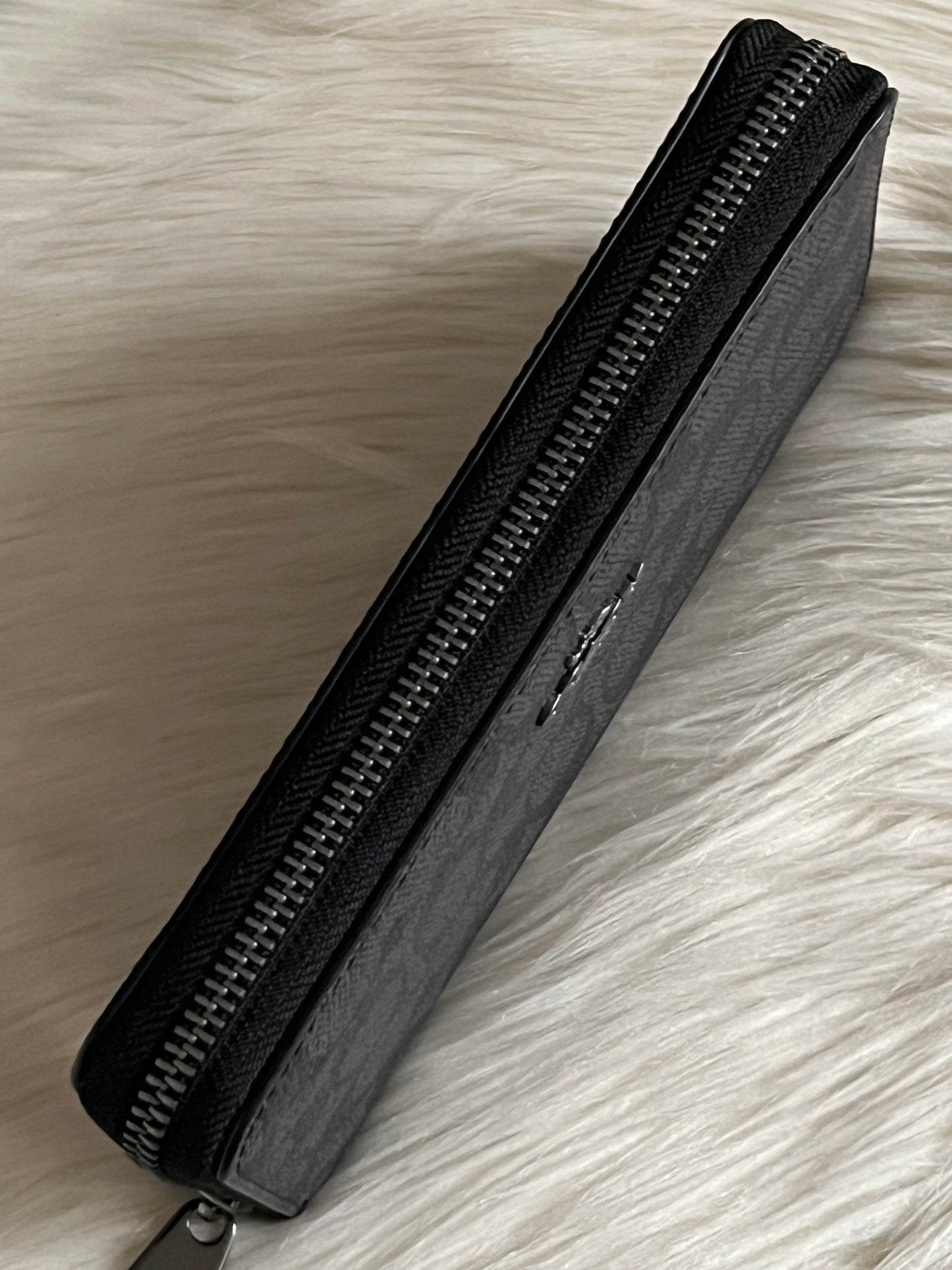Coach Long Zip Around Wallet In Signature Canvas