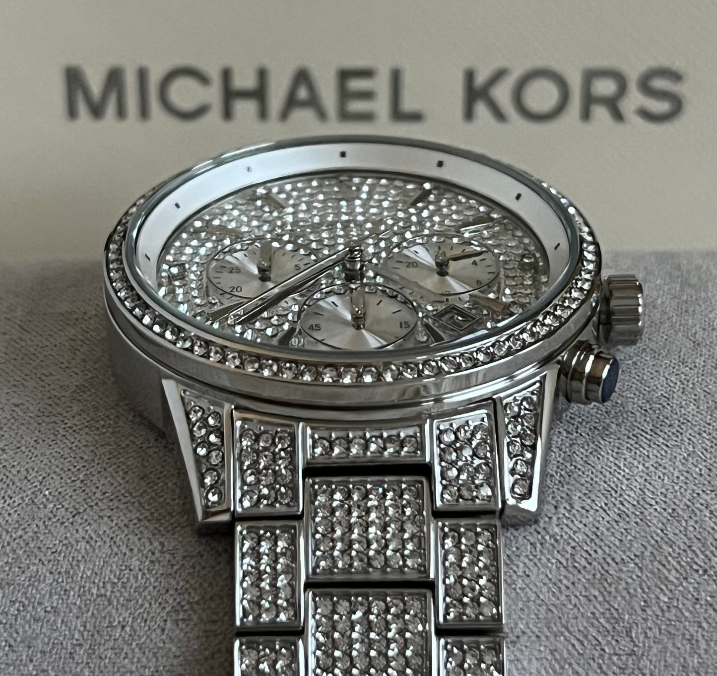 Michael Kors Women’s Ritz Pavé Silver Tone Watch