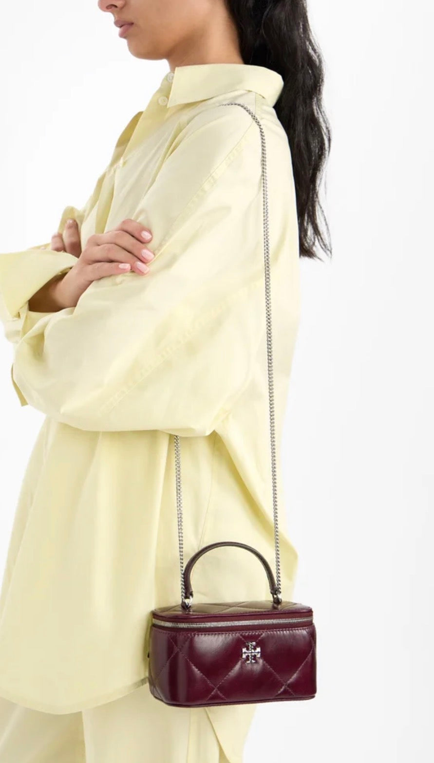 Tory Burch Kira Diamond Quilt Distressed Vanity Case