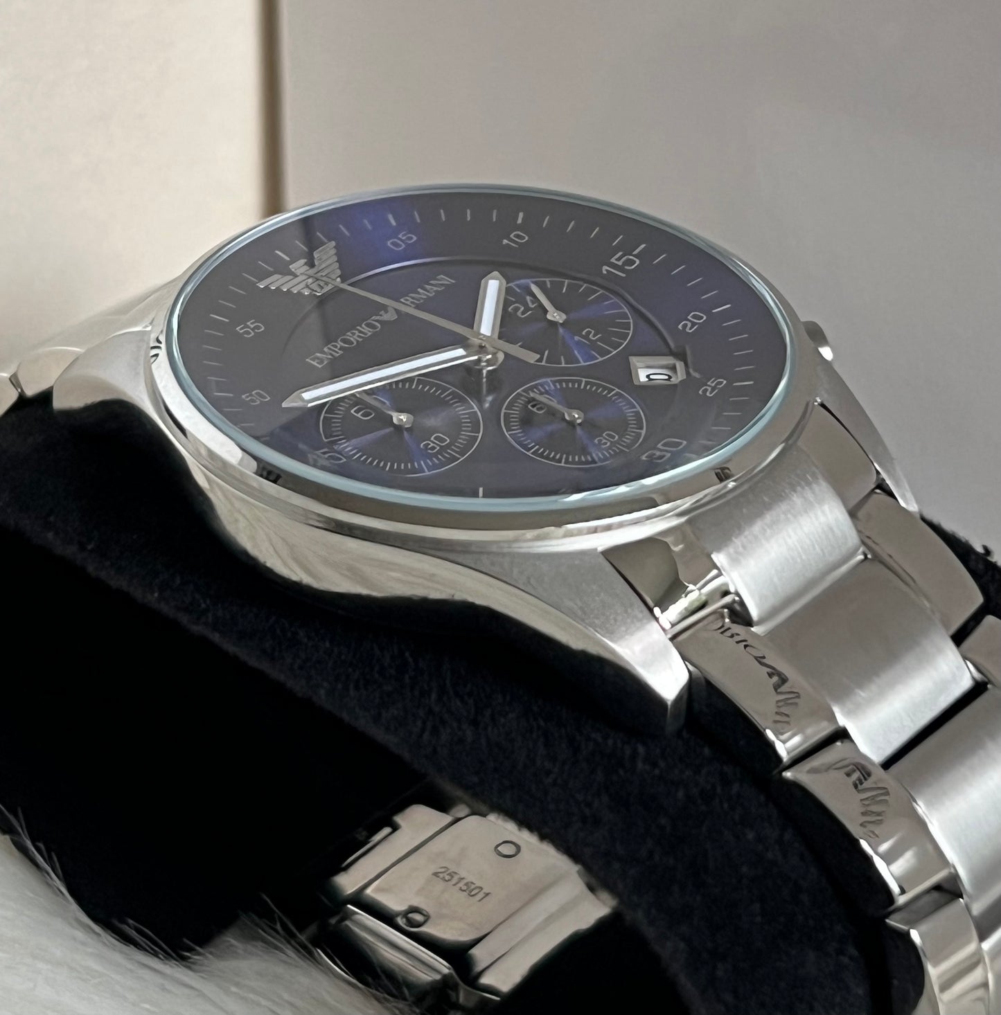 Emporio Armani Men’s Sport Steel Blue Dial Chronograph Watch