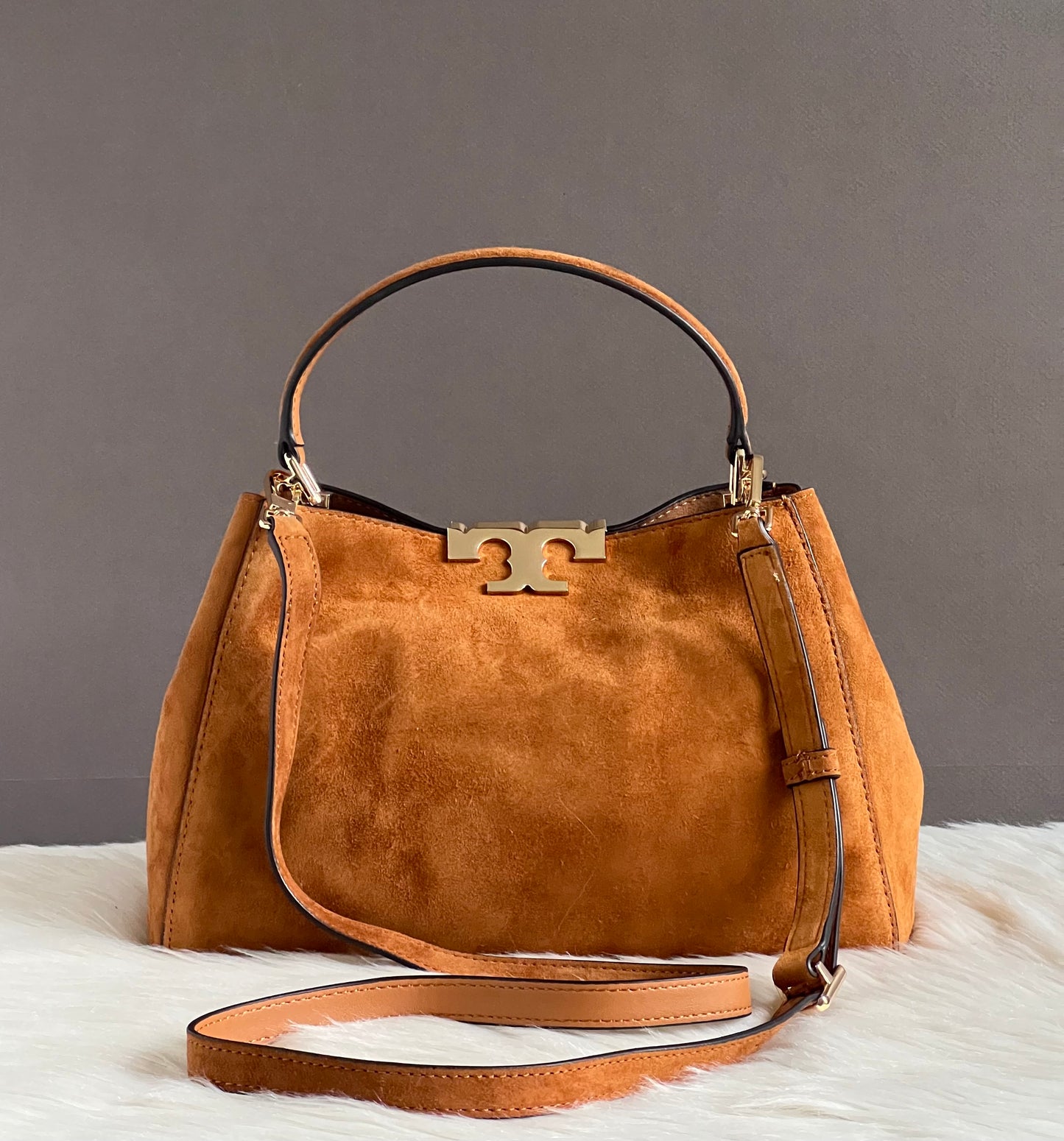 Tory Burch Medium Eleanor Soft Suede Satchel