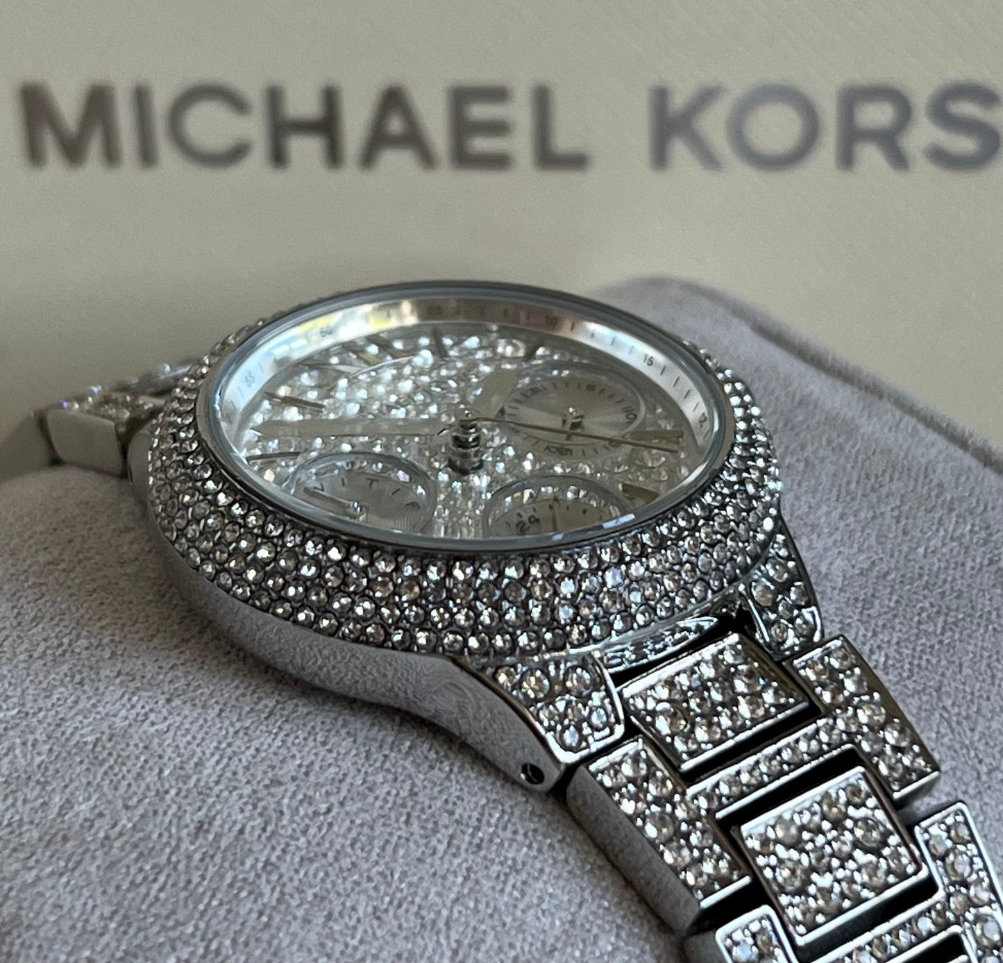 Michael Kors Women’s Mini Camille Pavé Silver-Tone Watch