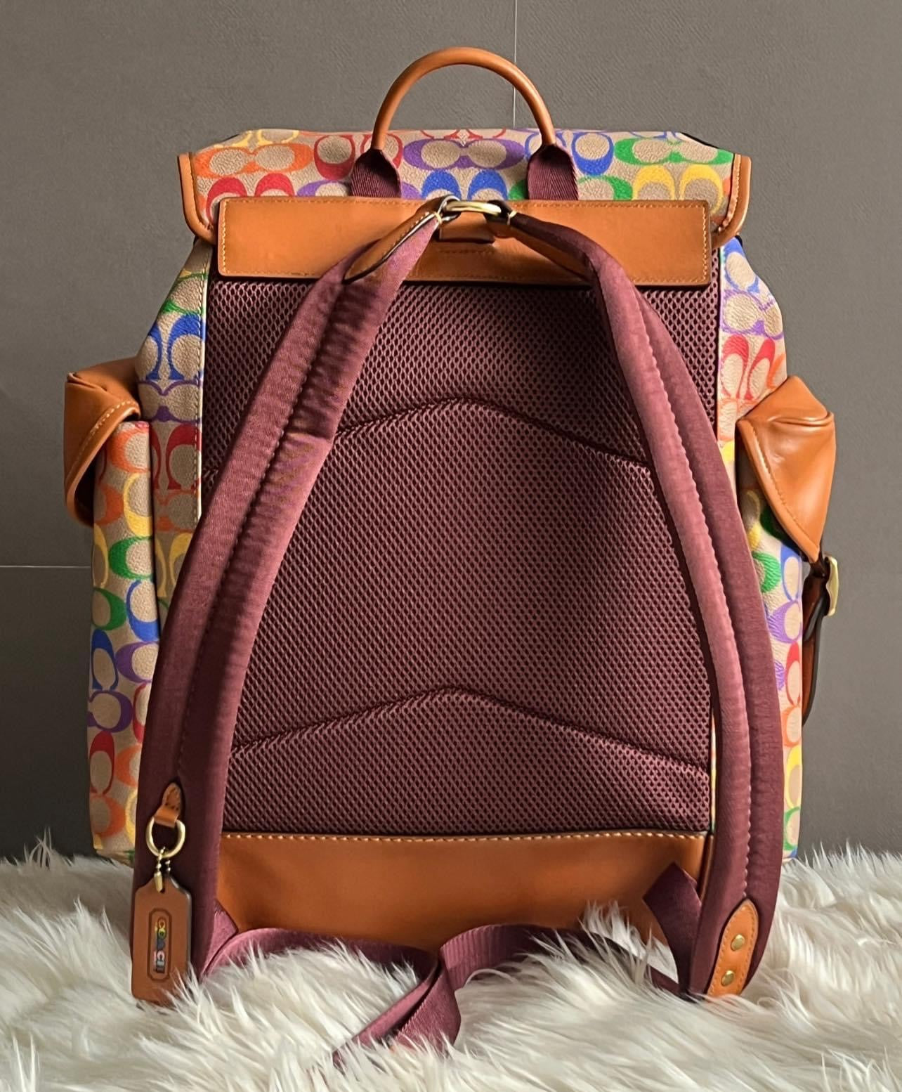 Coach Hitch Backpack in Rainbow Signature Canvas