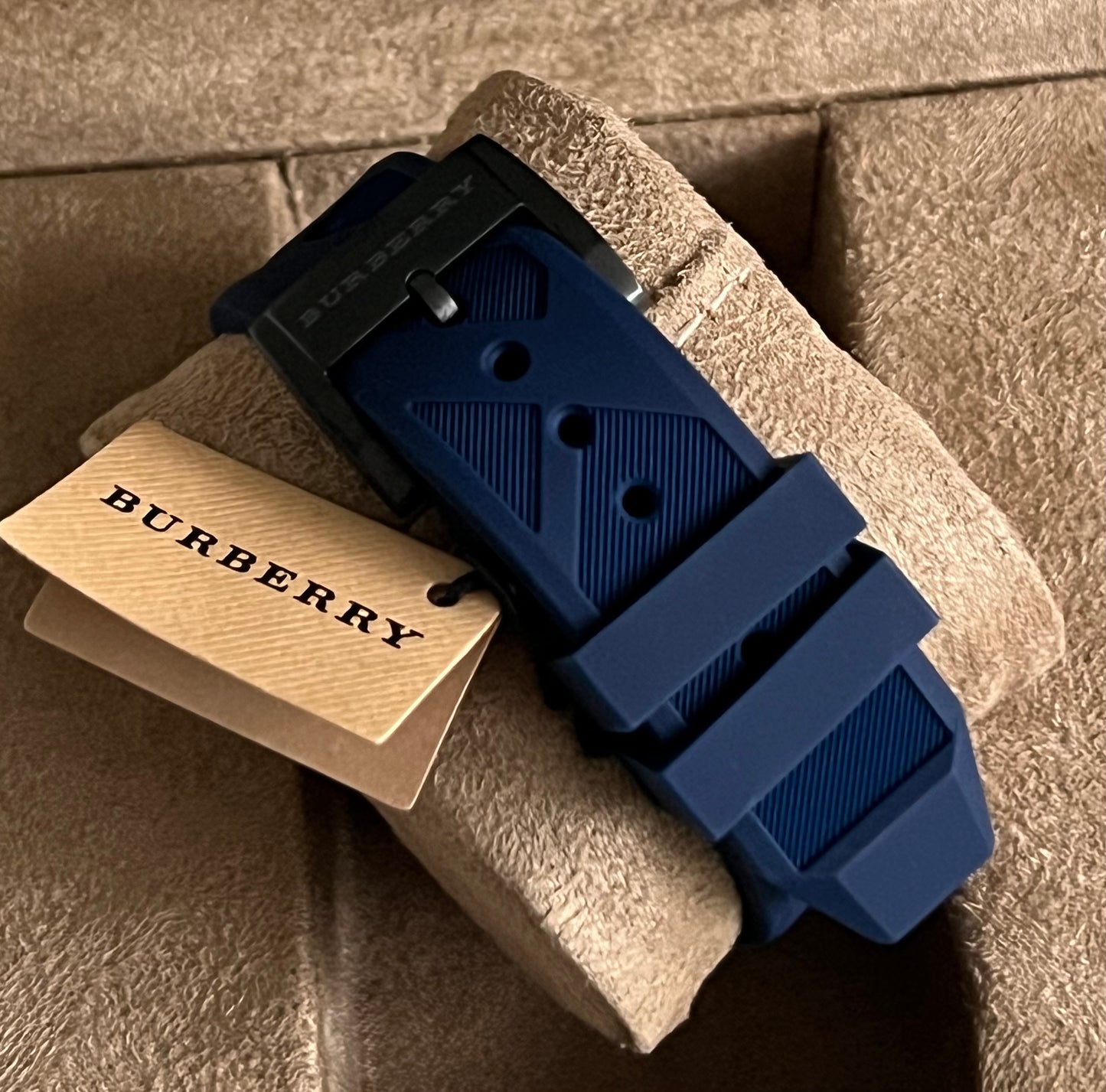 Burberry The City Sport Chronograph Blue Rubber Strap Watch
