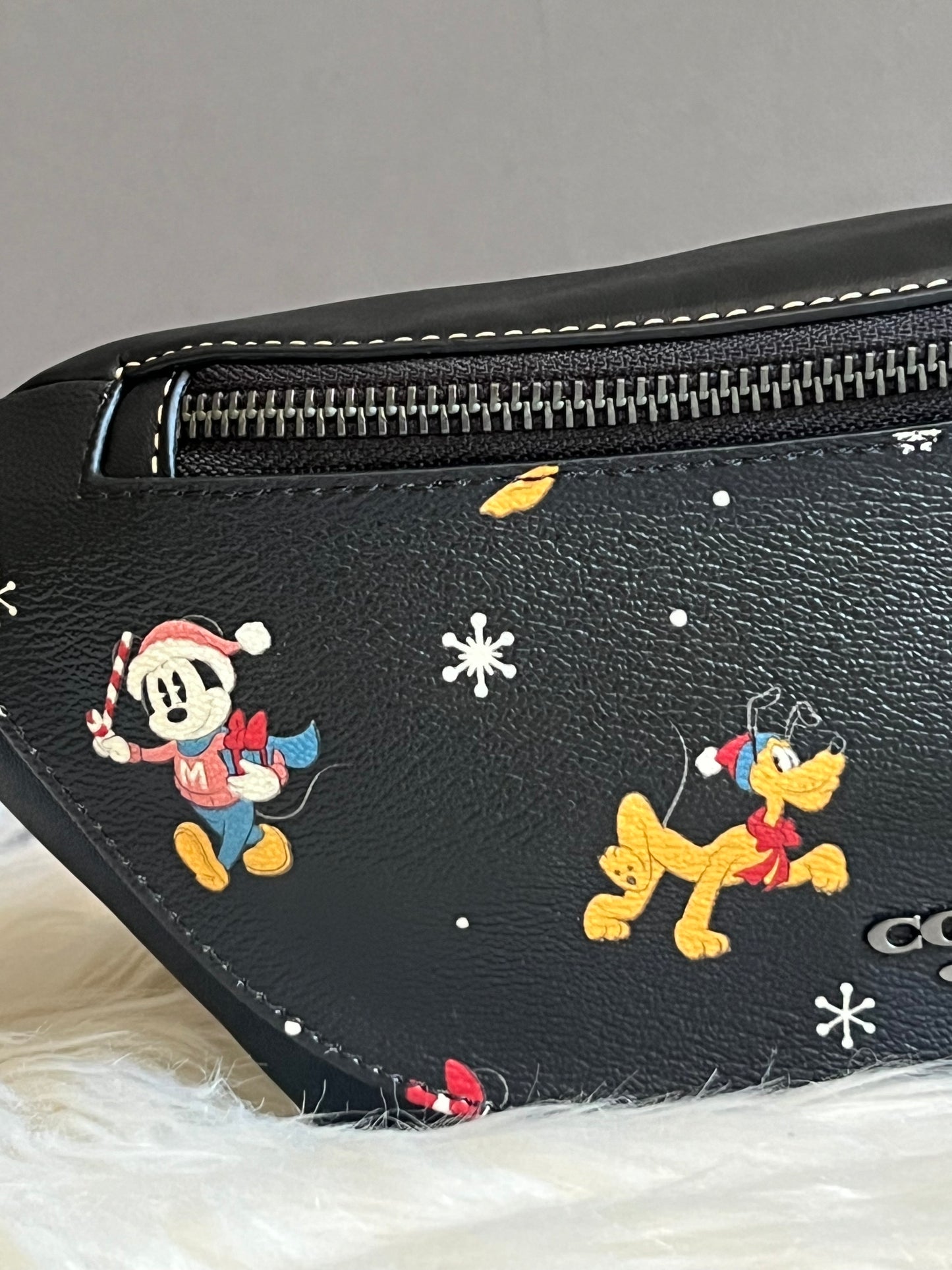 Disney X Coach Warren Mini Belt Bag in Holiday Print