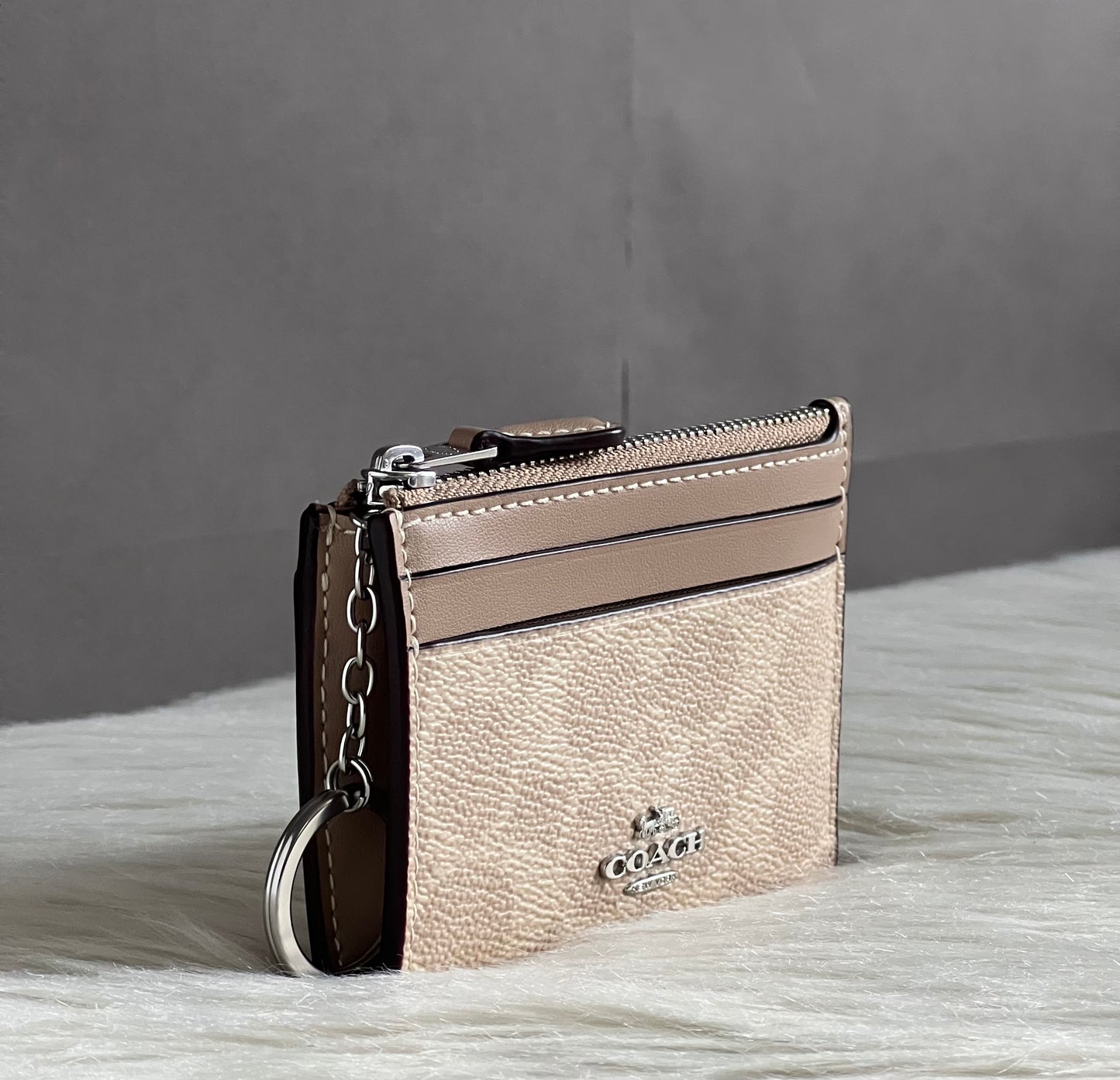 Coach Mini Skinny Id Case In Signature Canvas