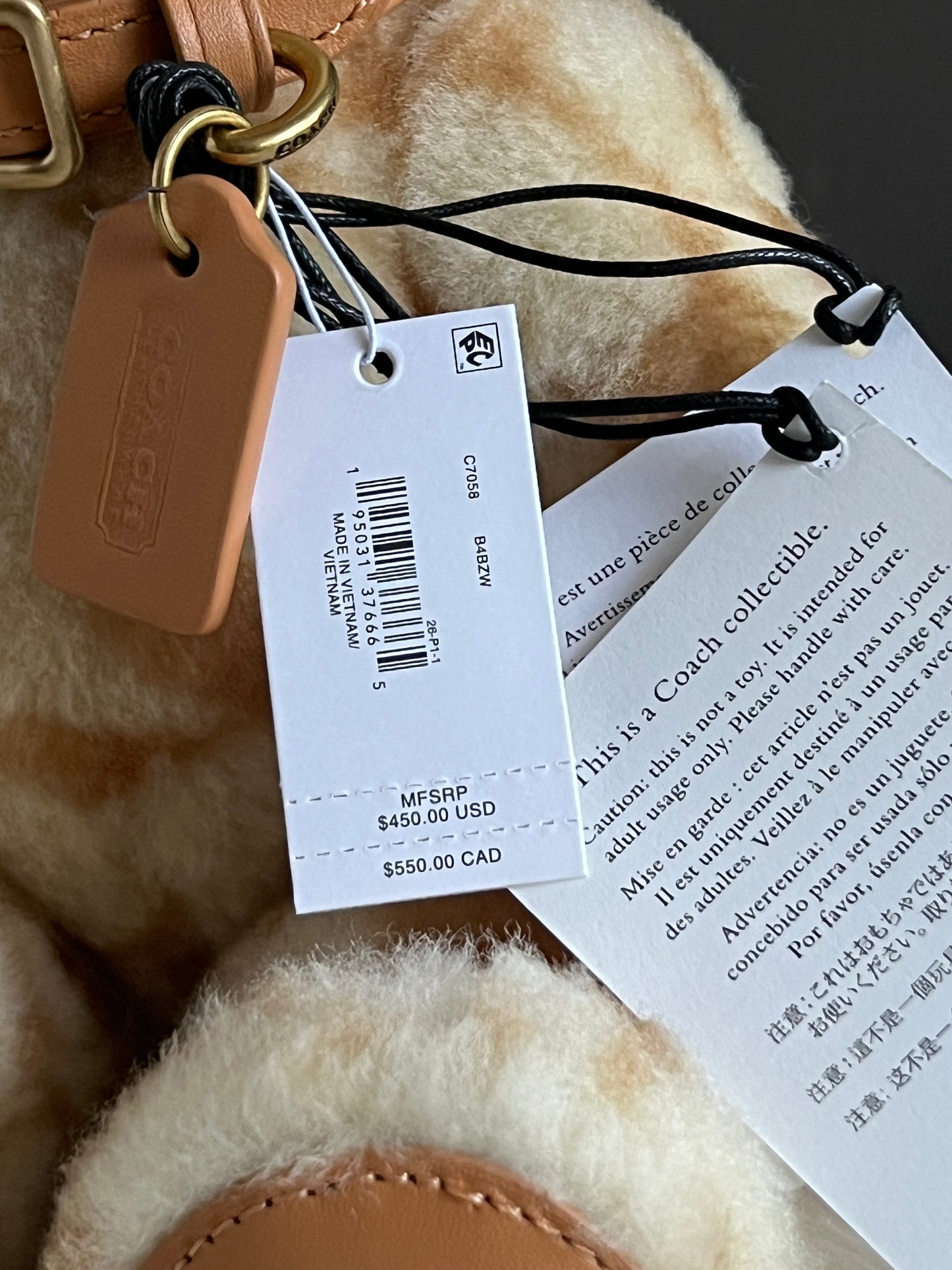 Coach Bear Collectible in Signature Shearling
