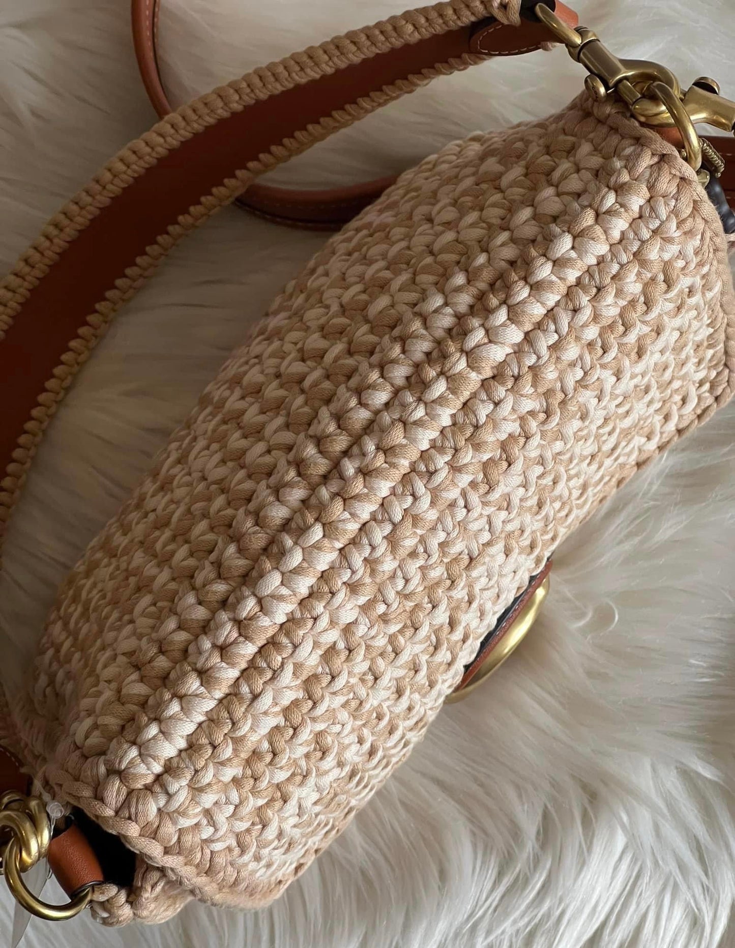 Coach Soft Tabby Shoulder Bag with Crochet