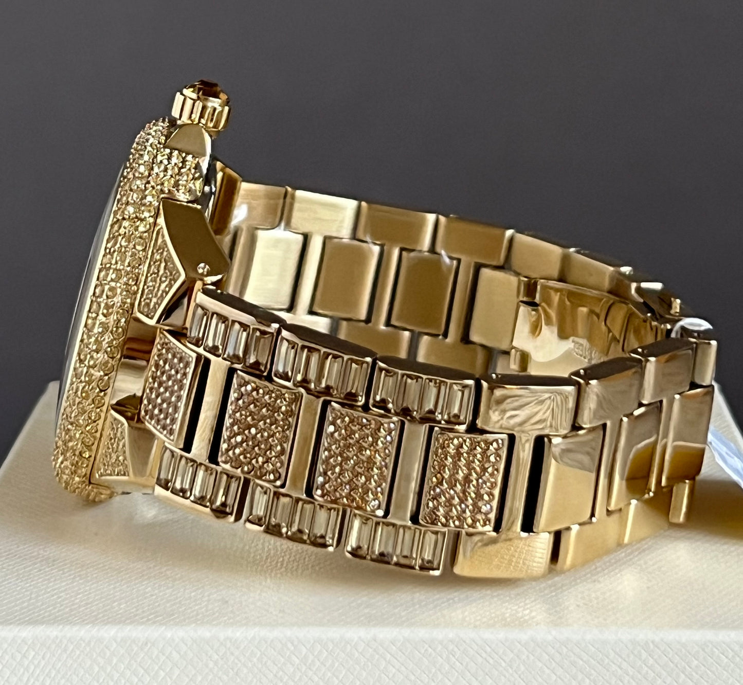 Michael Kors Women’s Oversized Camille Pavé Gold-Tone Watch