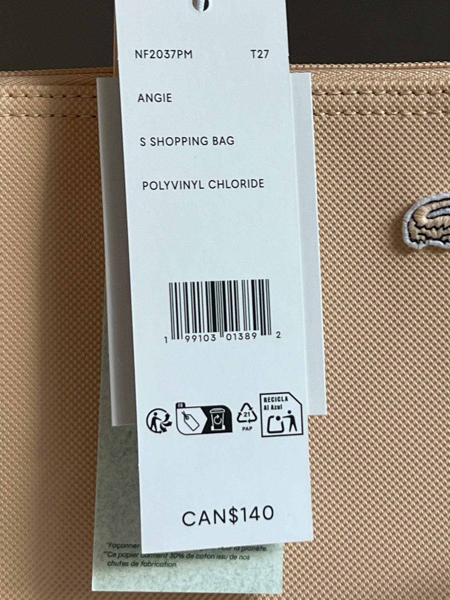 Lacoste Women's Small L.12.12 Concept Tote