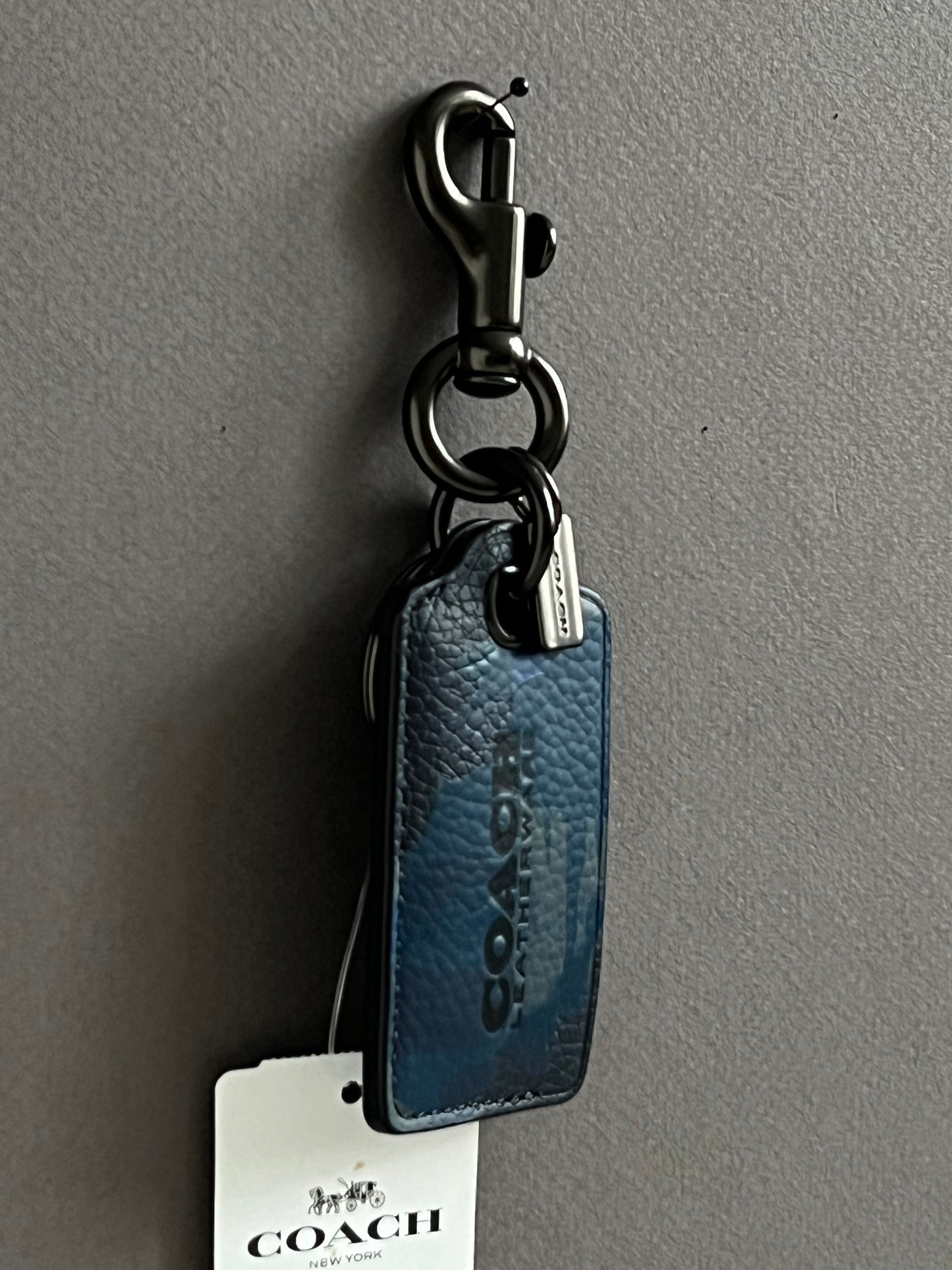 Coach Bottle Opener Key Fob with Camo Print