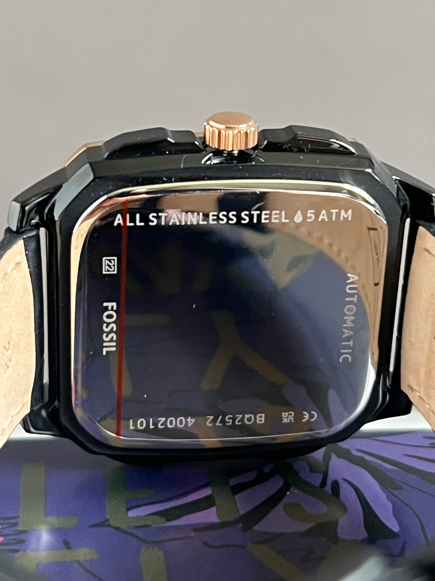 Fossil Men’s Inscription Automatic Leather Strap Watch