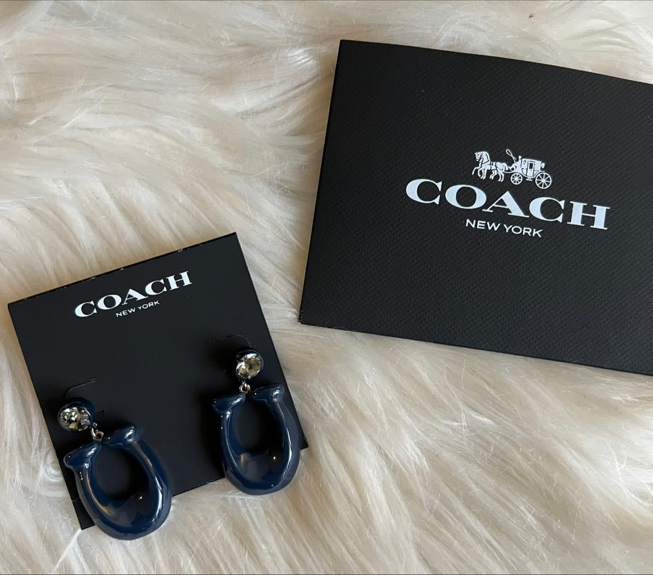 Coach Large Signature Enamel Earrings