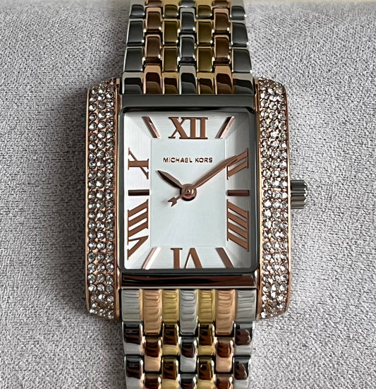 Michael Kors Women’s Emery Tri-Tone Stainless Watch