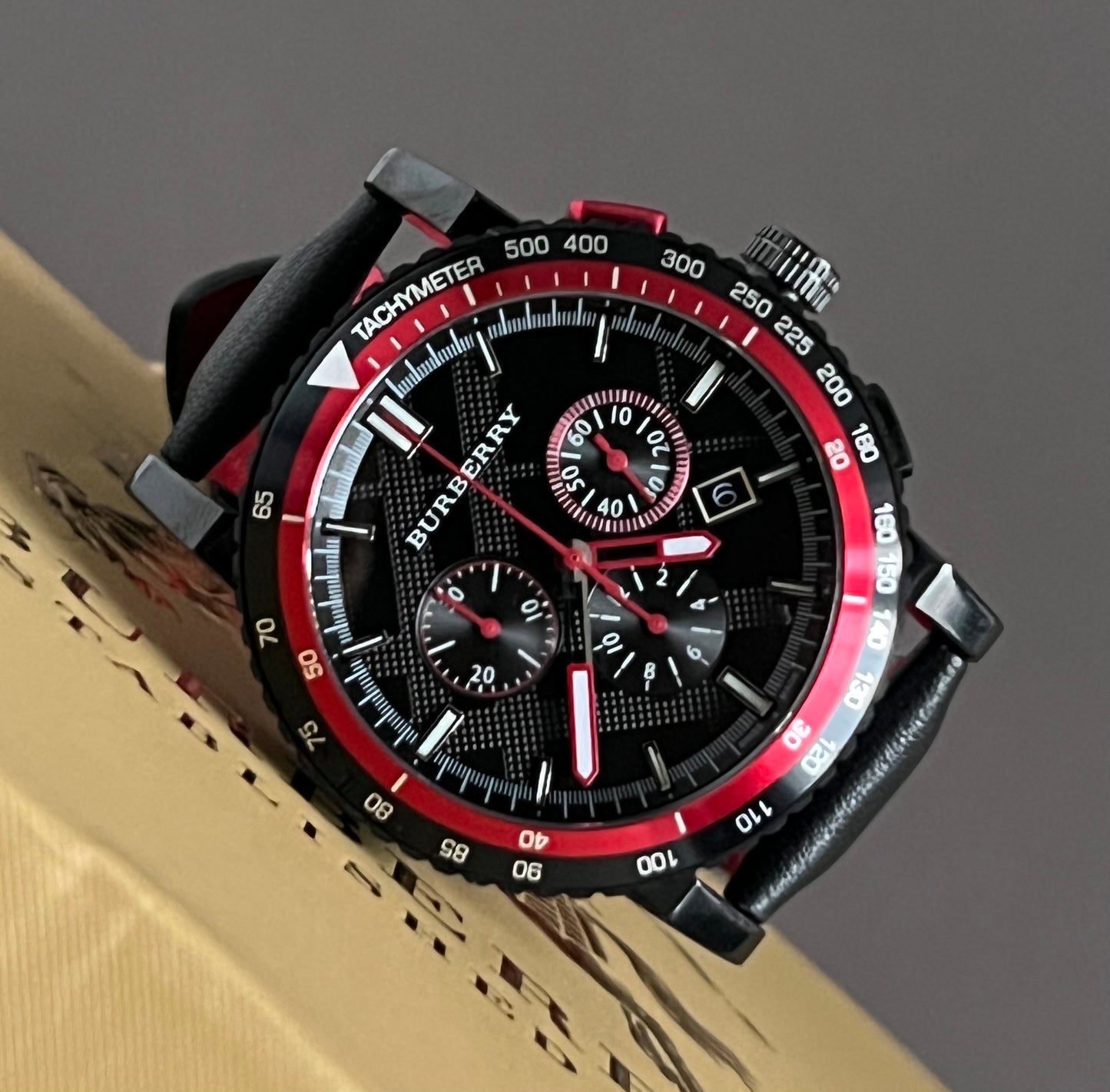 Burberry The City Chronograph Leather Strap Watch