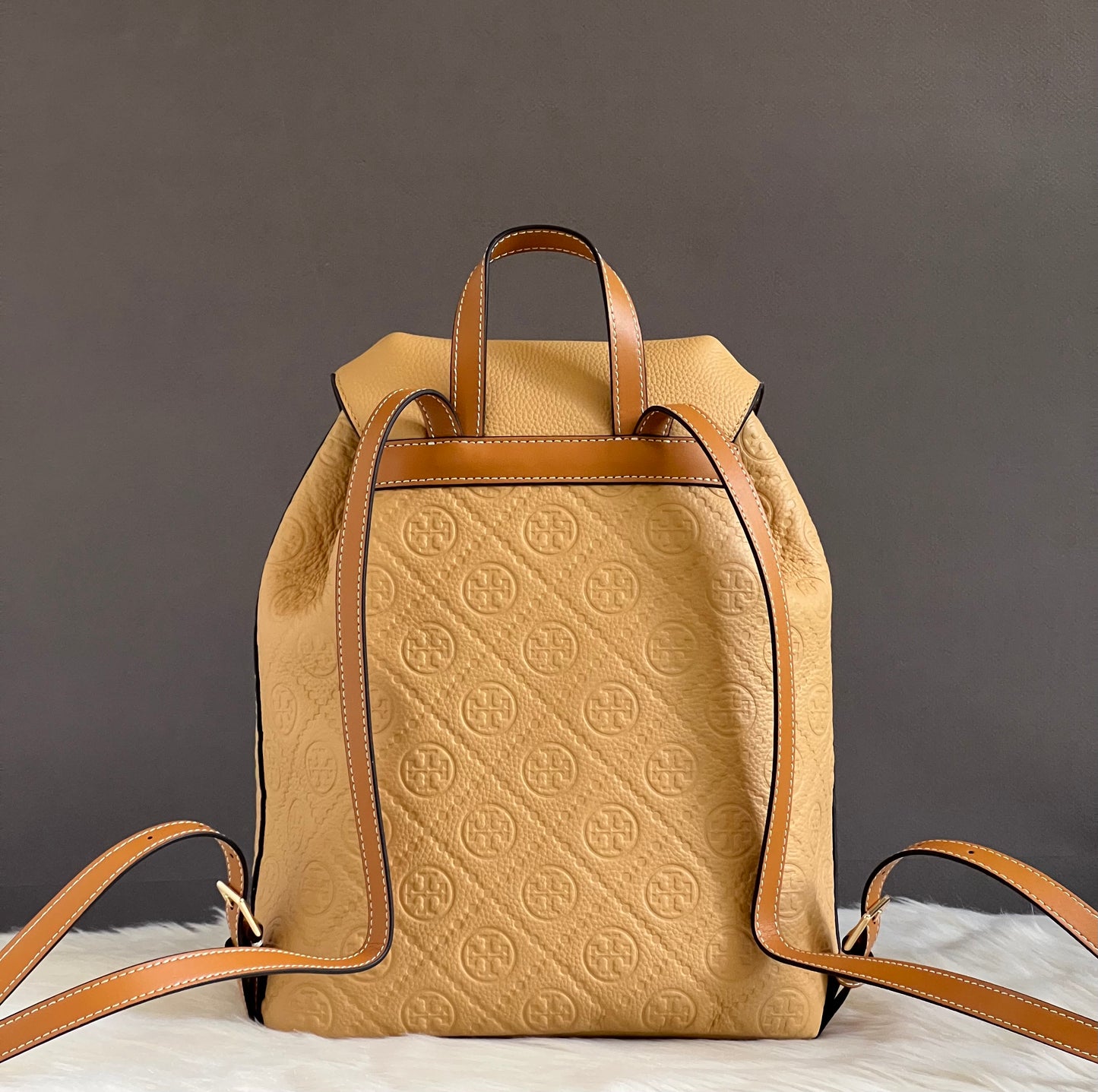 Tory Burch T Monogram Pebbled Backpack