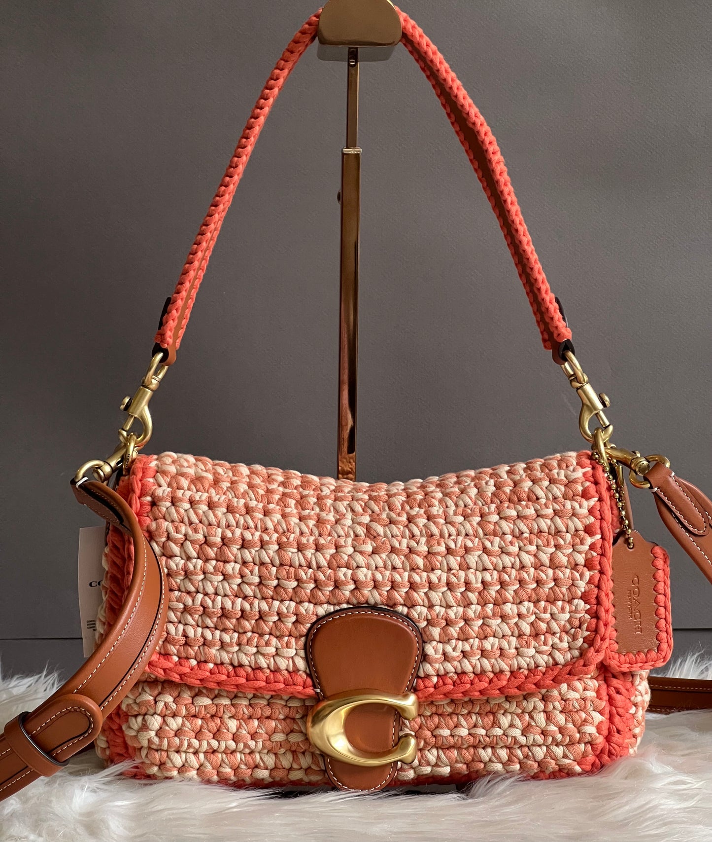 Coach Soft Tabby Shoulder Bag with Crochet