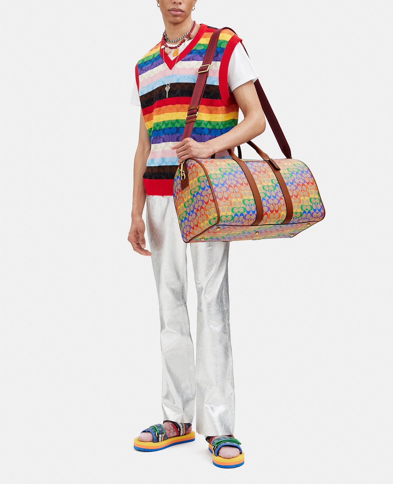 Coach Gotham Duffle in Rainbow Signature Canvas