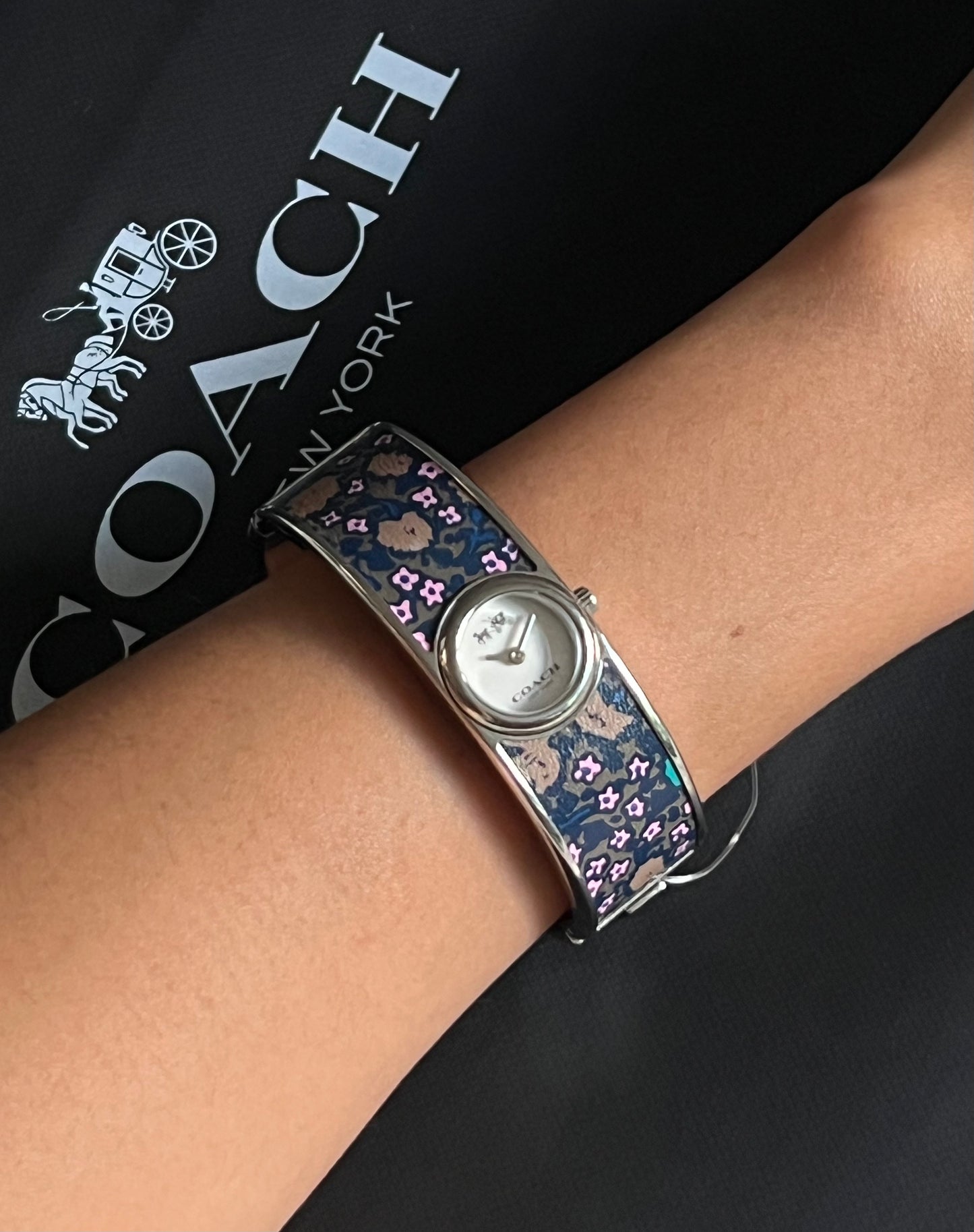 Coach Scout Bangle Watch in Blue Floral