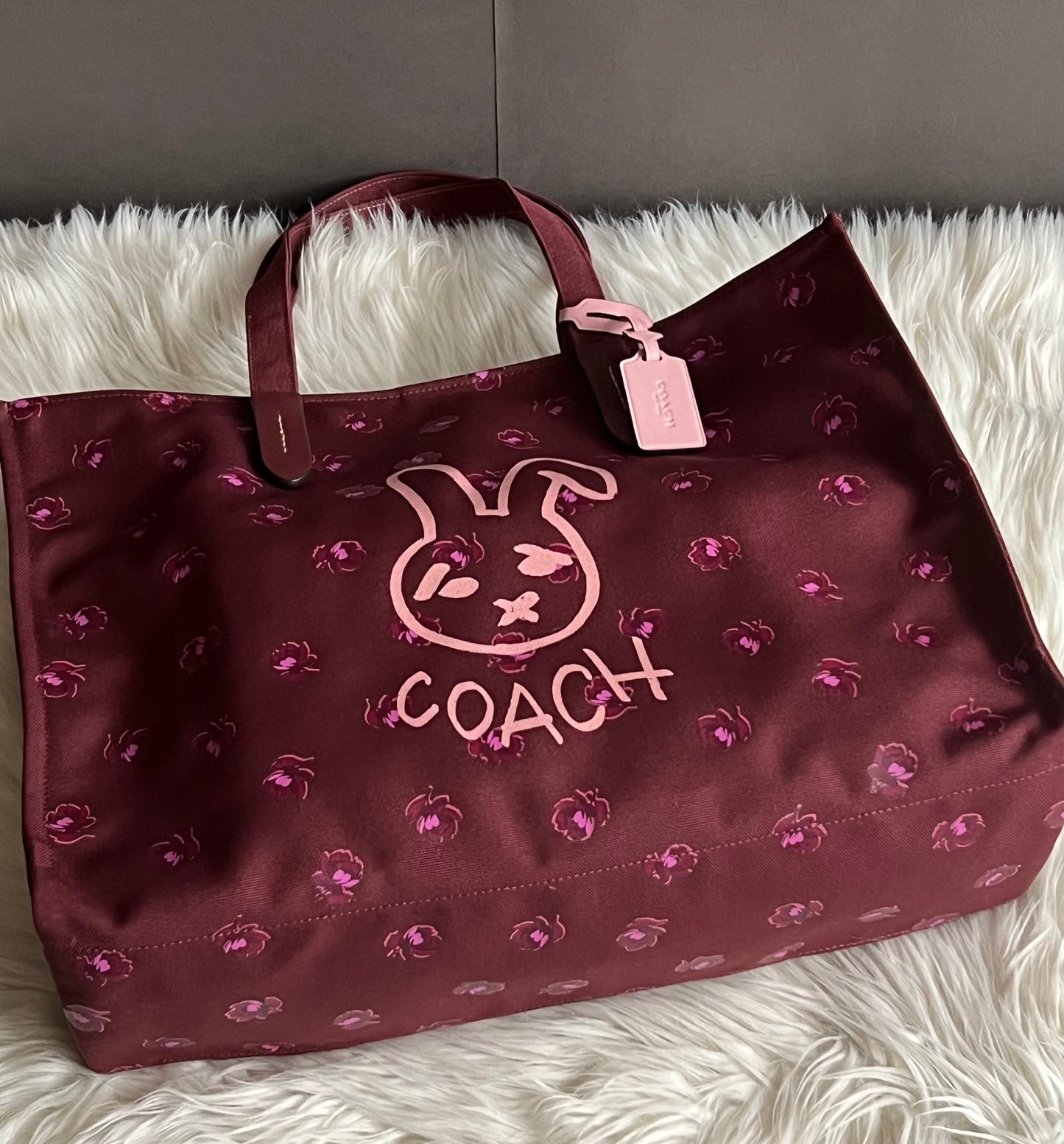 Coach Lunar New Year Tote 42 With Rabbit In 100% Recycled Canvas