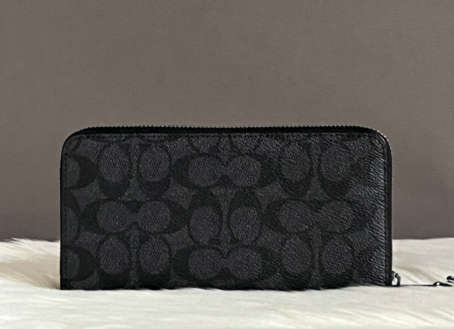 Coach Long Zip Around Wallet In Signature Canvas