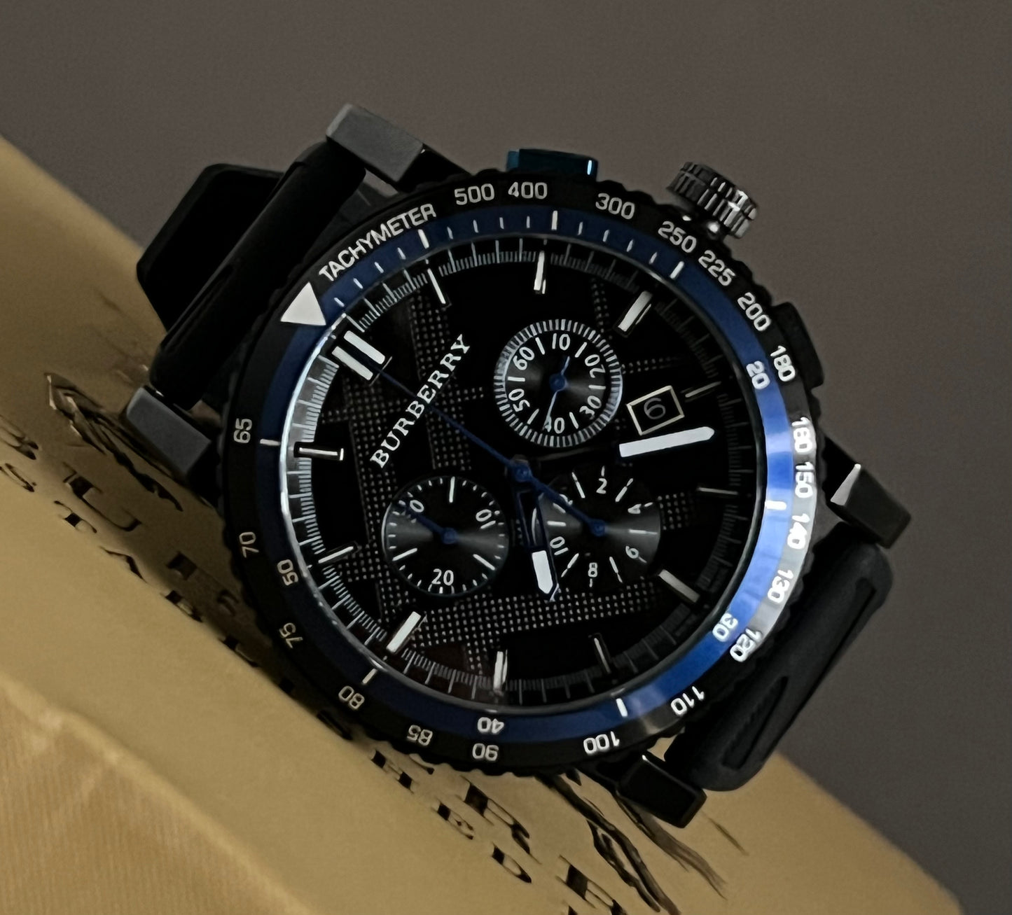 Burberry The City Sport Chronograph Black Rubber Strap Watch