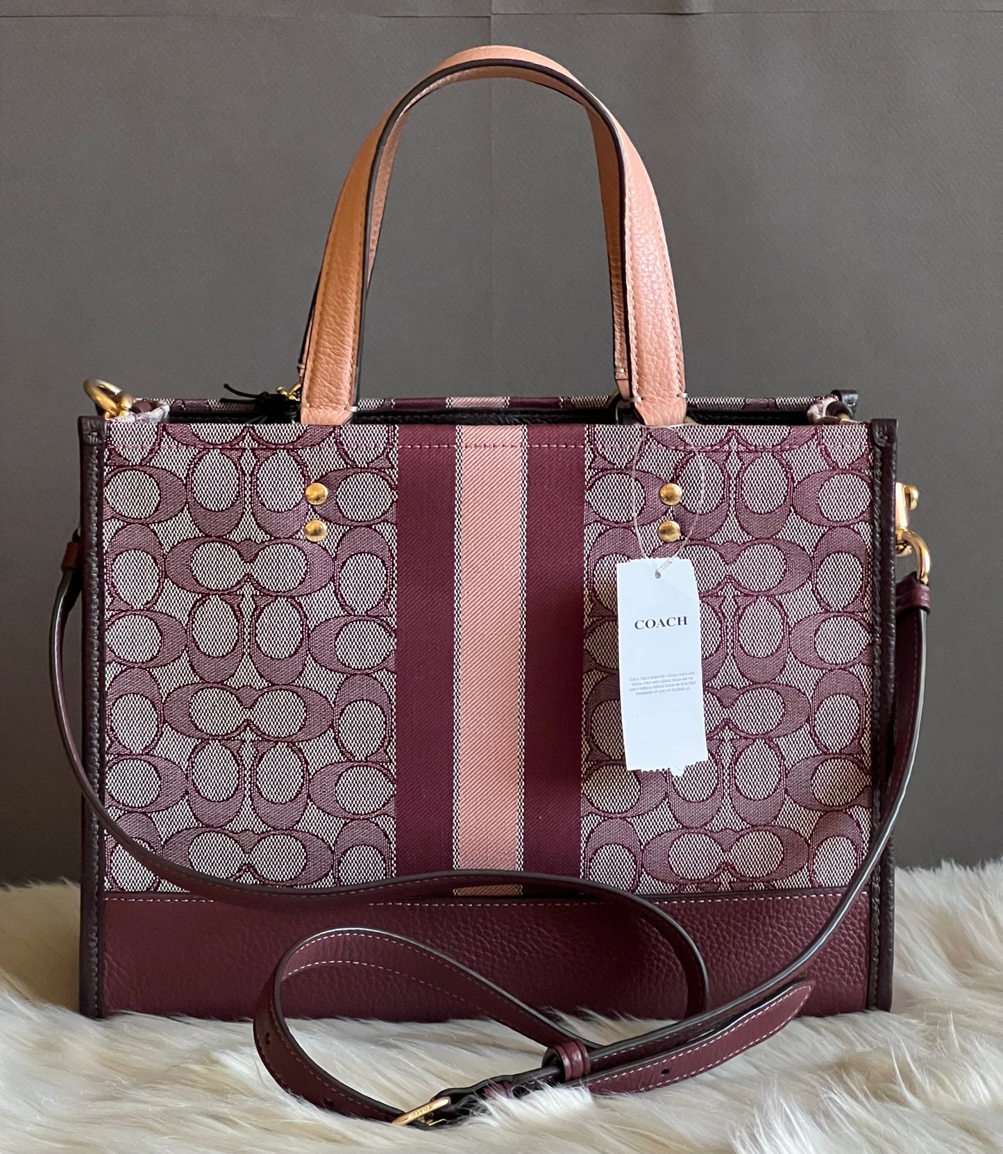 Coach Dempsey Carryall in Signature Jacquard with Stripe and Patch