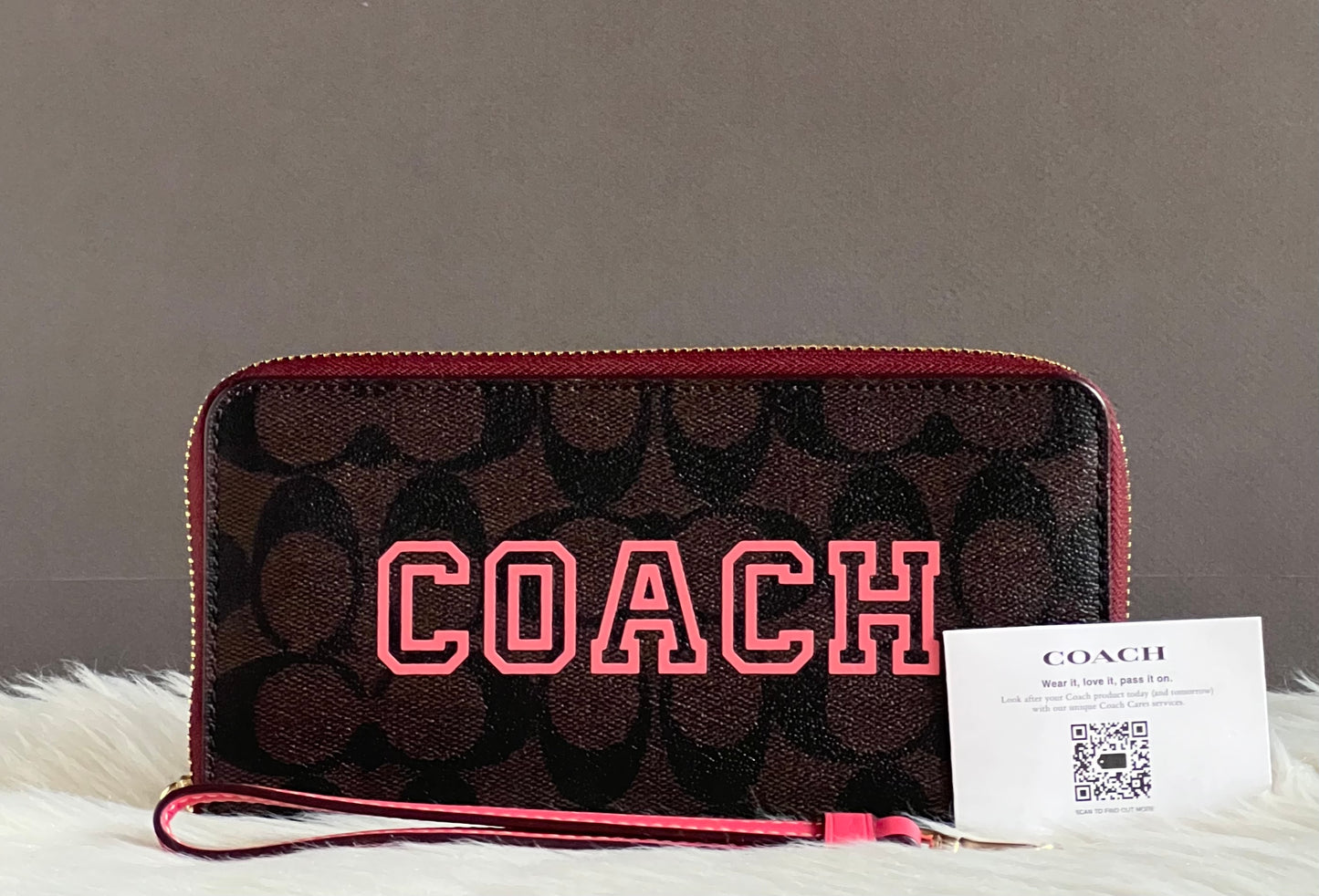 Coach Long Zip Around Wallet In Signature