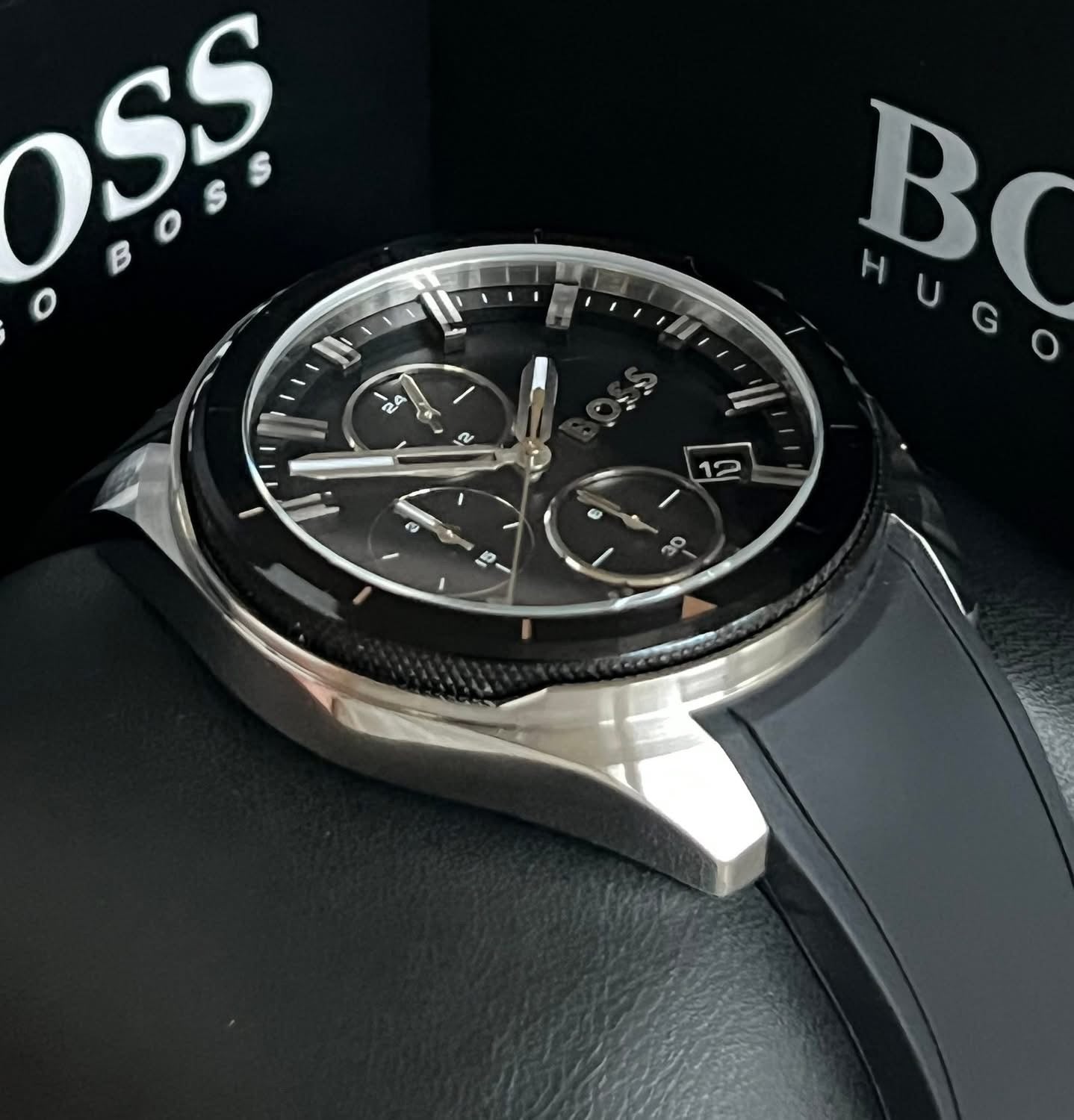 Hugo Boss Men’s Volane Black Silicone Chronograph Watch
