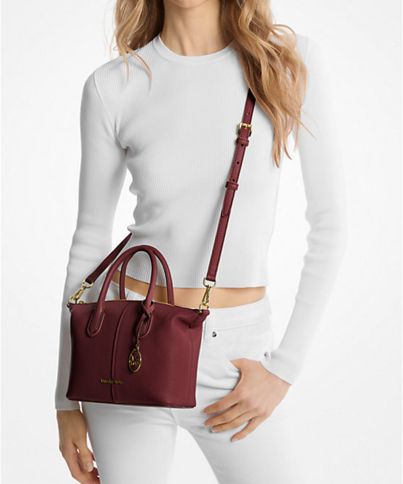 Michael Kors Hyde Small Pebbled Satchel