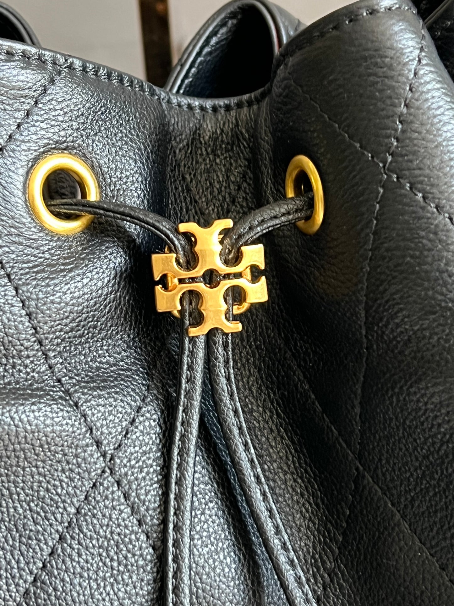 Tory Burch Charlie Large Quilted Drawstring Shoulder Bag