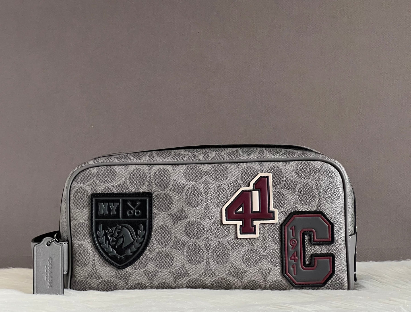 Coach Large Travel Kit In Signature Canvas With Patches