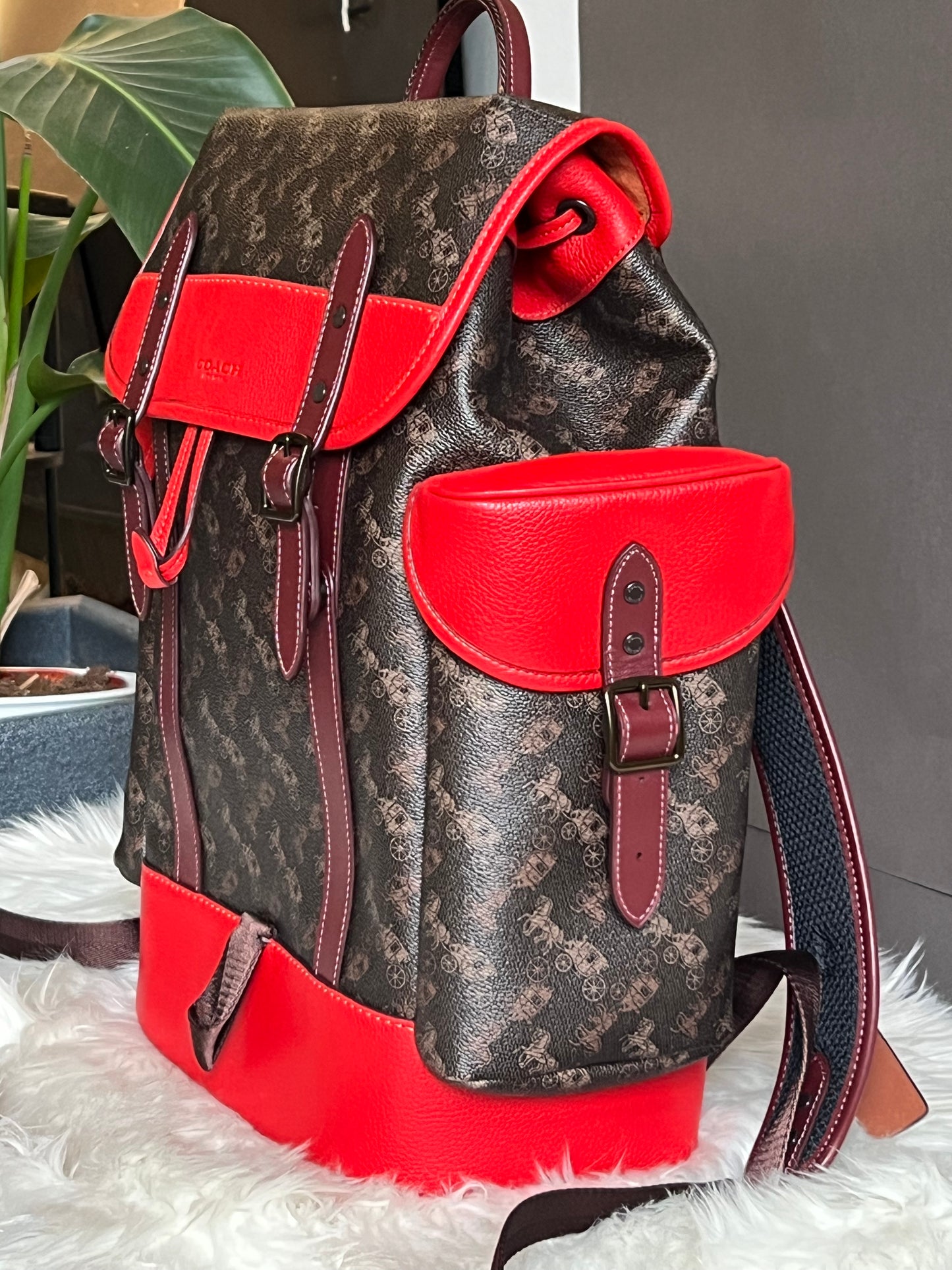 Coach Hitch Backpack with Horse and Carriage Print