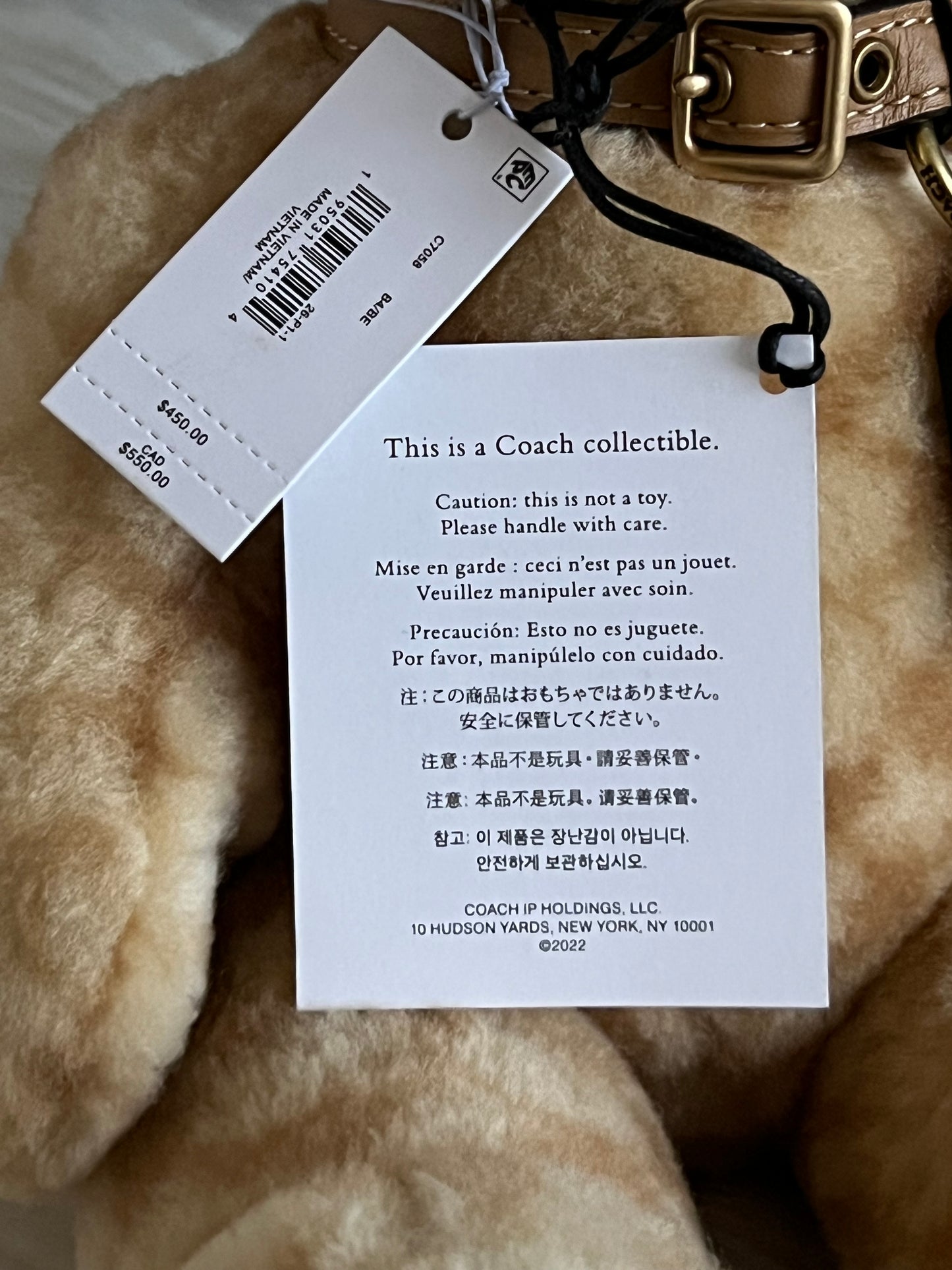 Coach Bear Collectible in Signature Shearling