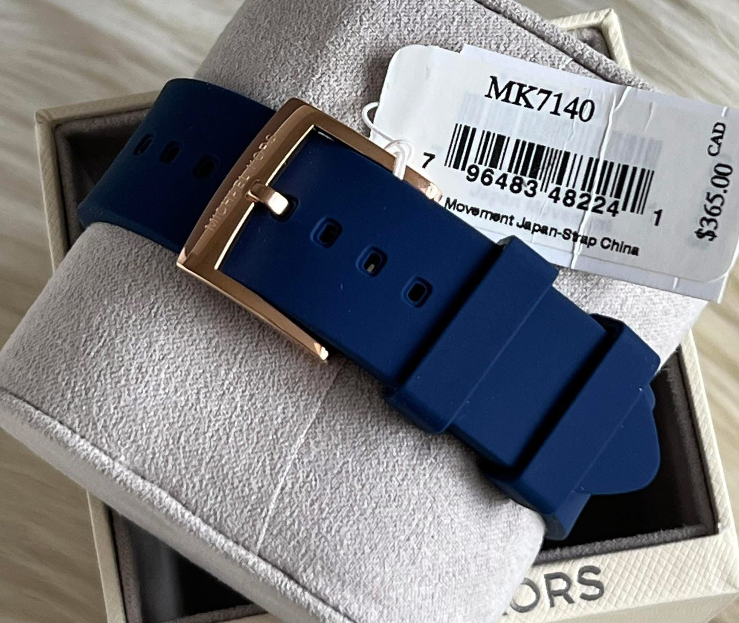 Michael Kors Women’s Janelle Three-Hand Navy Silicone Watch