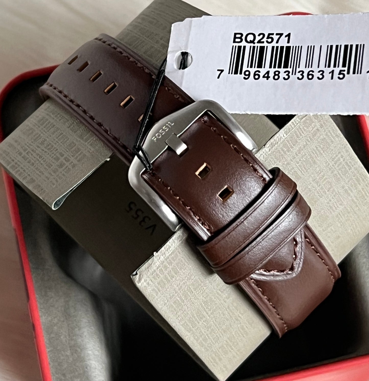 Fossil Men’s Inscription Automatic Leather Strap Watch