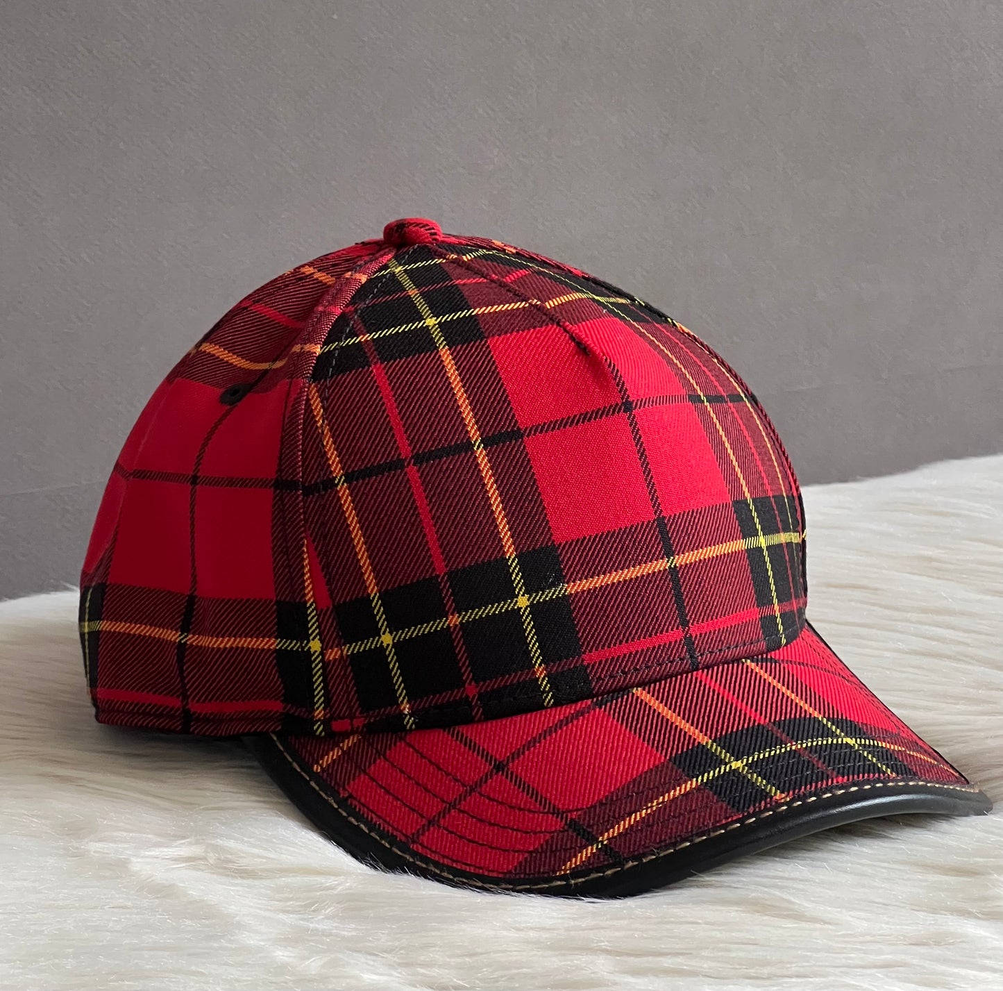 Coach Tartan Plaid Print Baseball Hat