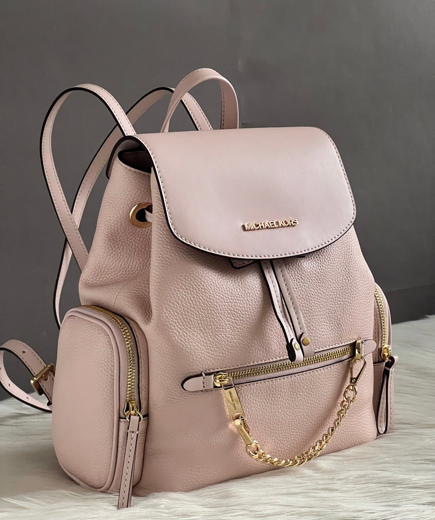 Michael Kors Jet Set Medium Pebbled Leather Backpack