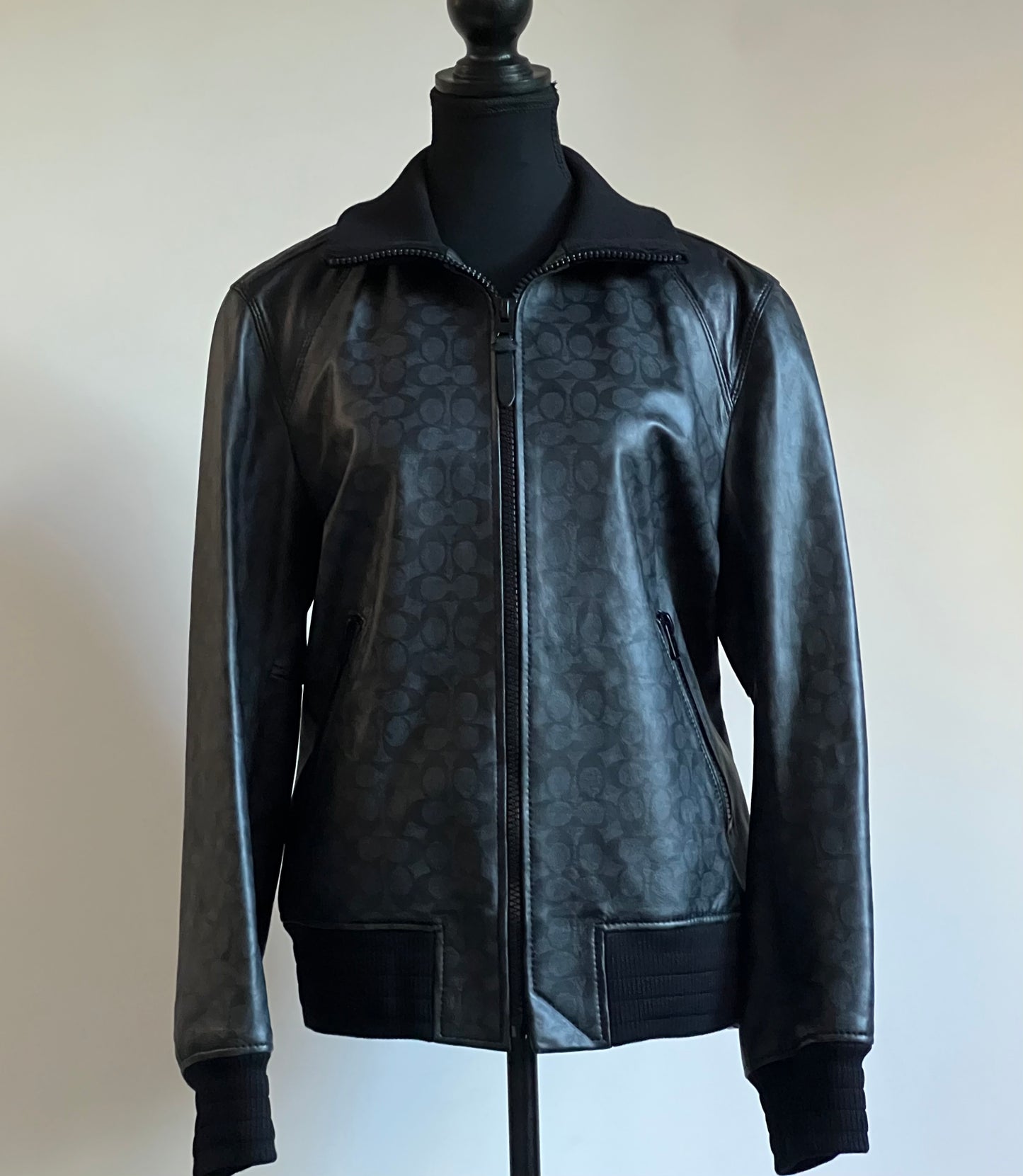 Coach Signature Leather Track Jacket