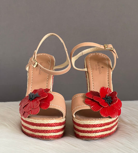 Kate Spade Espadrille Striped Wedge Sandal