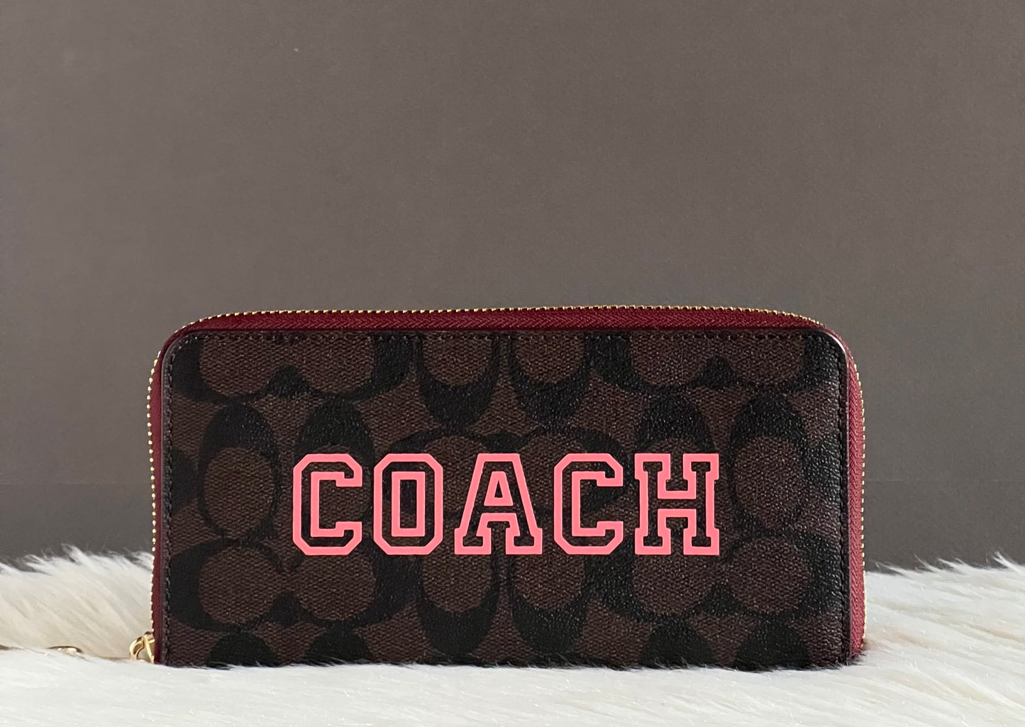 Coach Long Zip Around Wallet In Signature