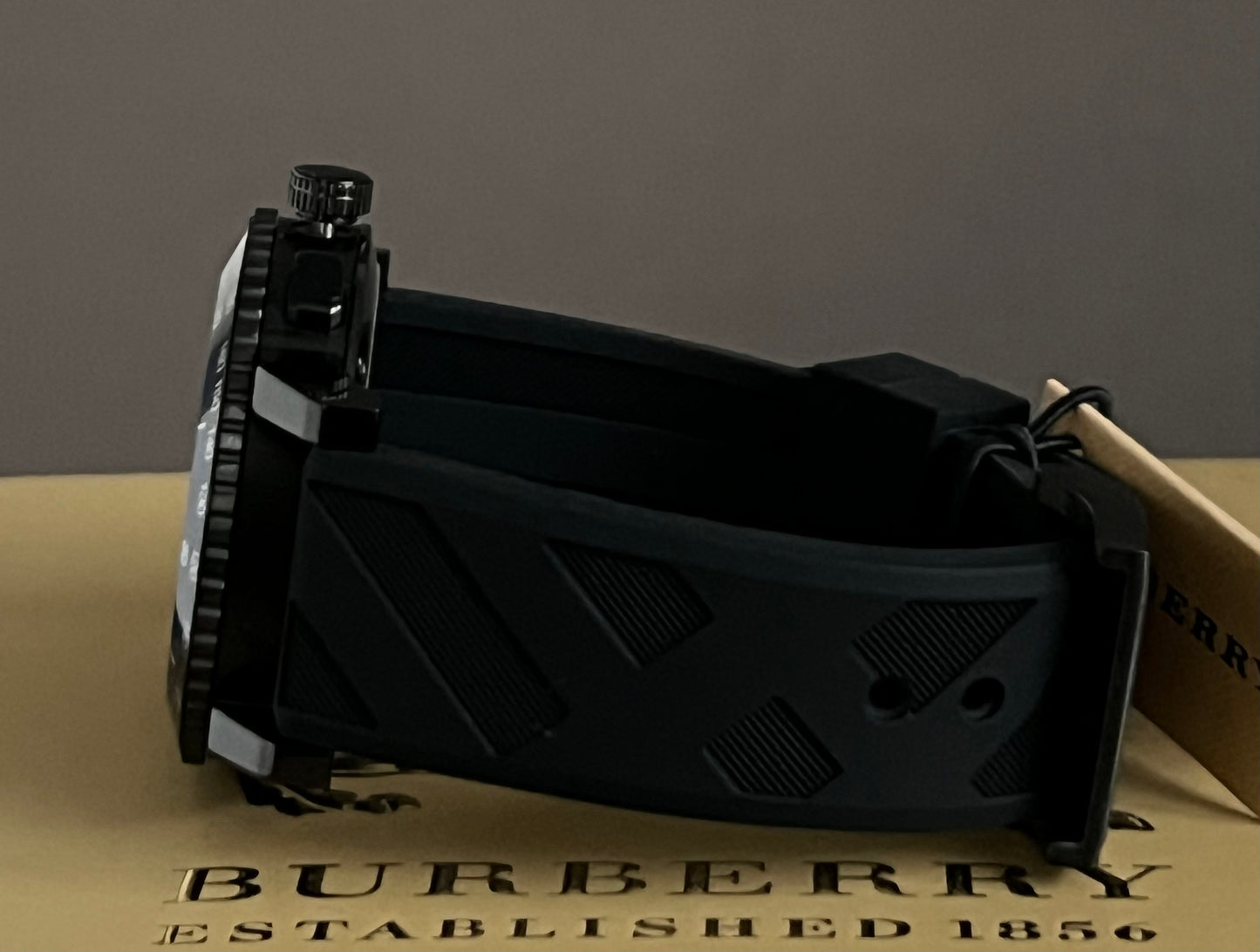 Burberry The City Sport Chronograph Black Rubber Strap Watch