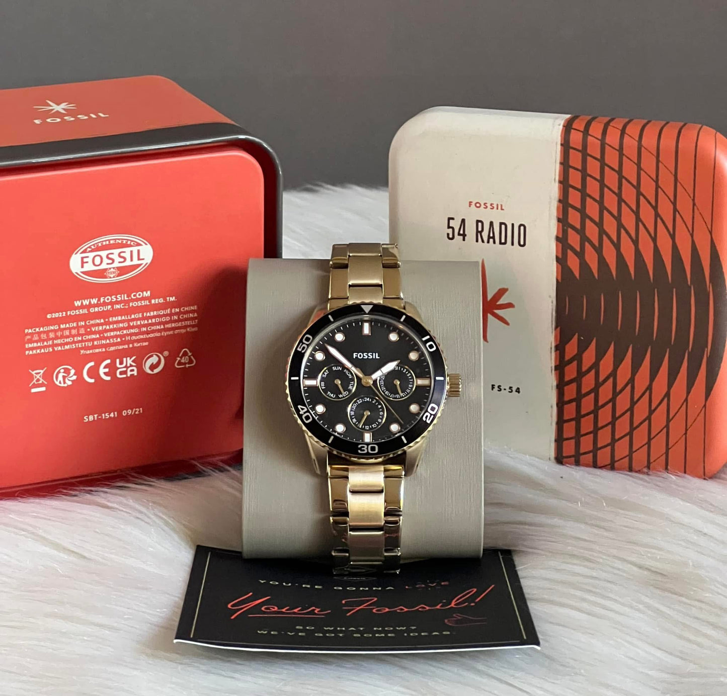 Fossil Women’s Multifunction Gold-Stainless Steel Watch Set