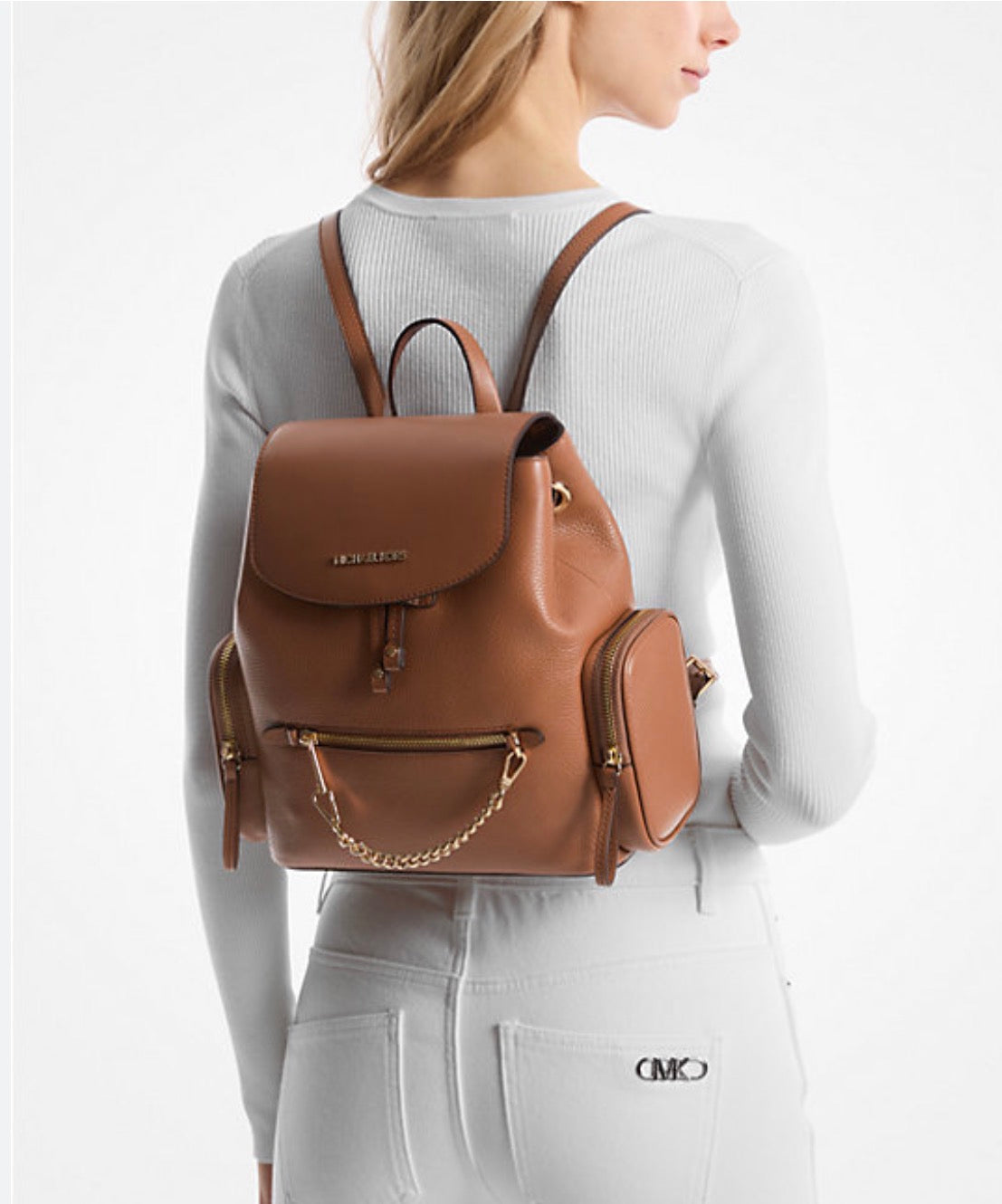 Michael Kors Jet Set Medium Pebbled Leather Backpack