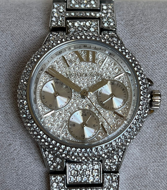 Michael Kors Women’s Mini Camille Pavé Silver-Tone Watch
