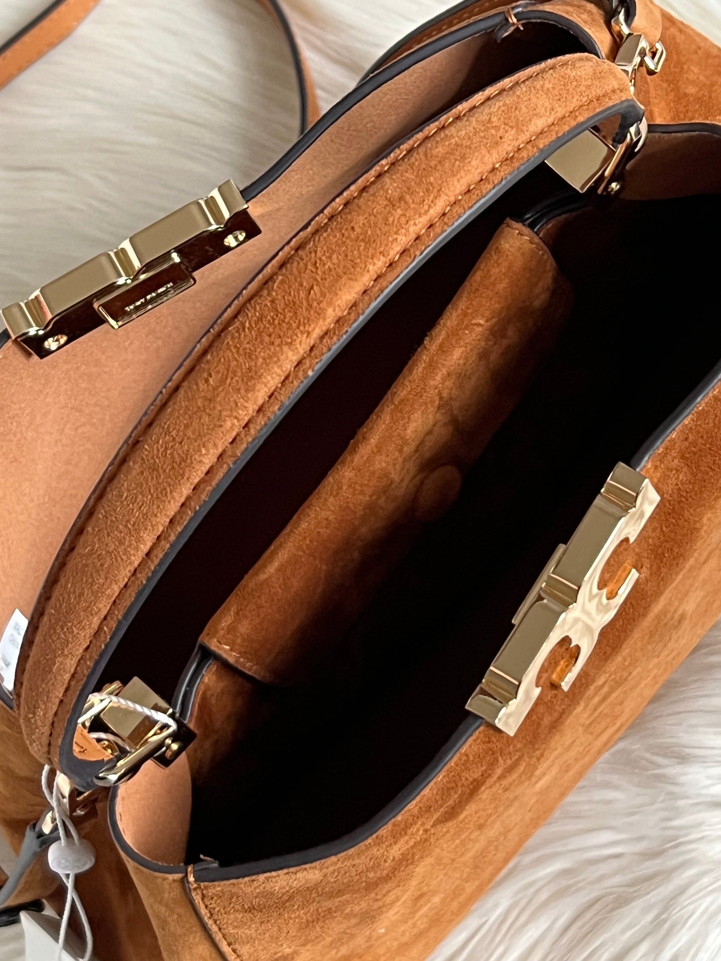Tory Burch Medium Eleanor Soft Suede Satchel