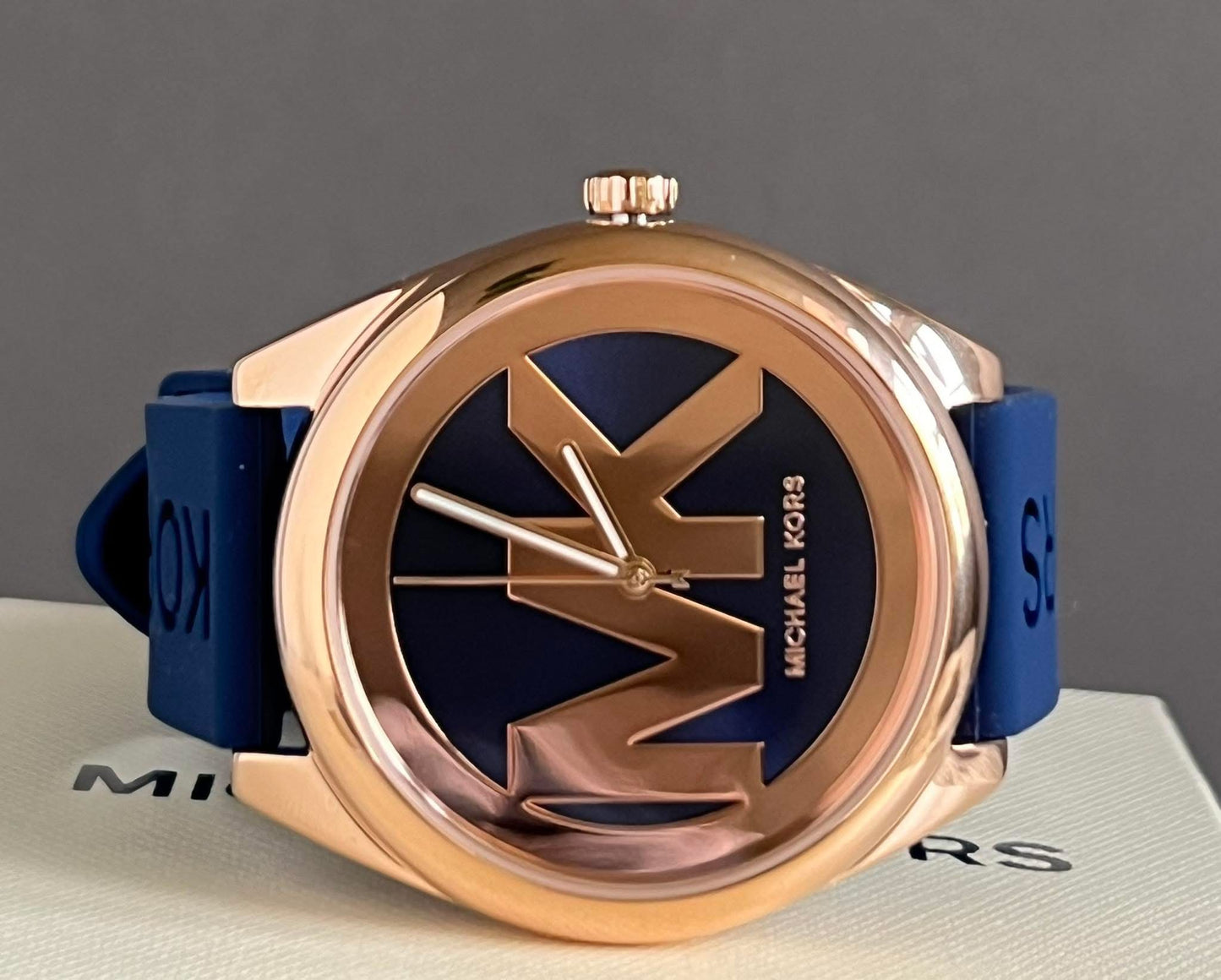 Michael Kors Women’s Janelle Three-Hand Navy Silicone Watch